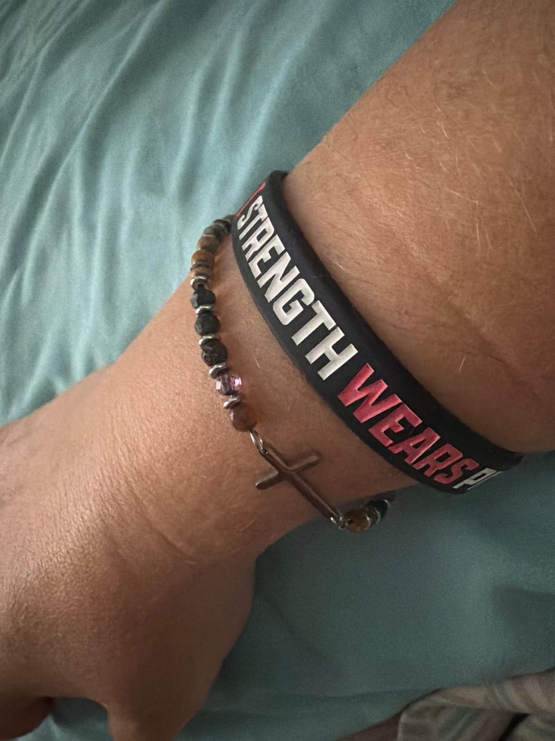 Customer photo review of Breast Cancer Awareness - Silicone Bracelet 2-Pack