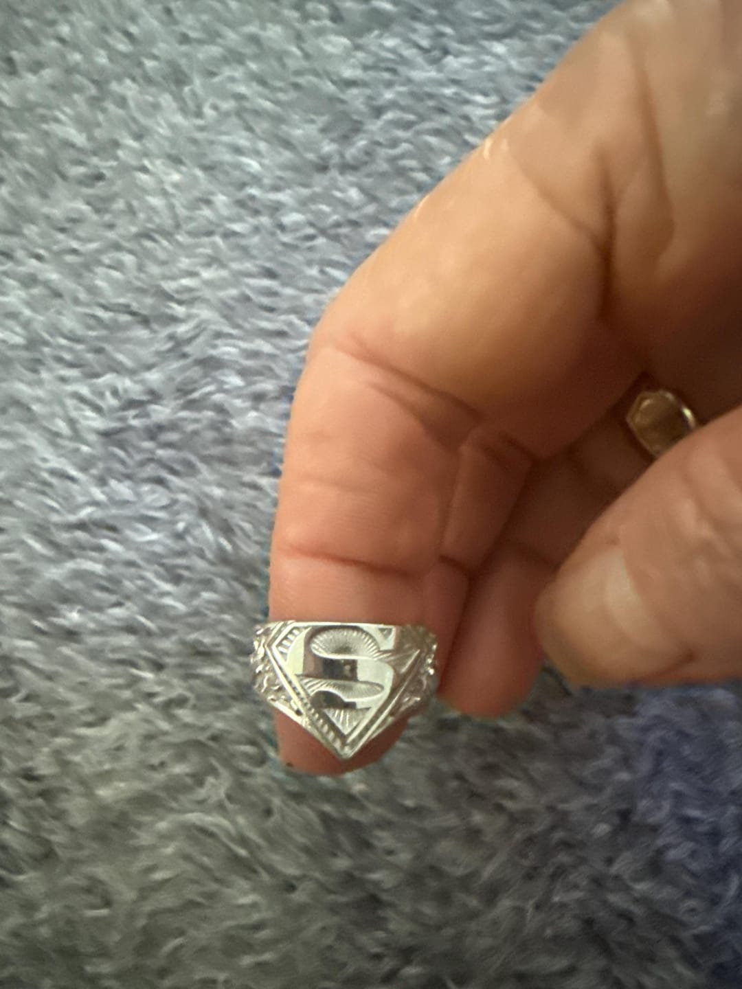 Customer photo review of Sunburst Superhero Shield Ring