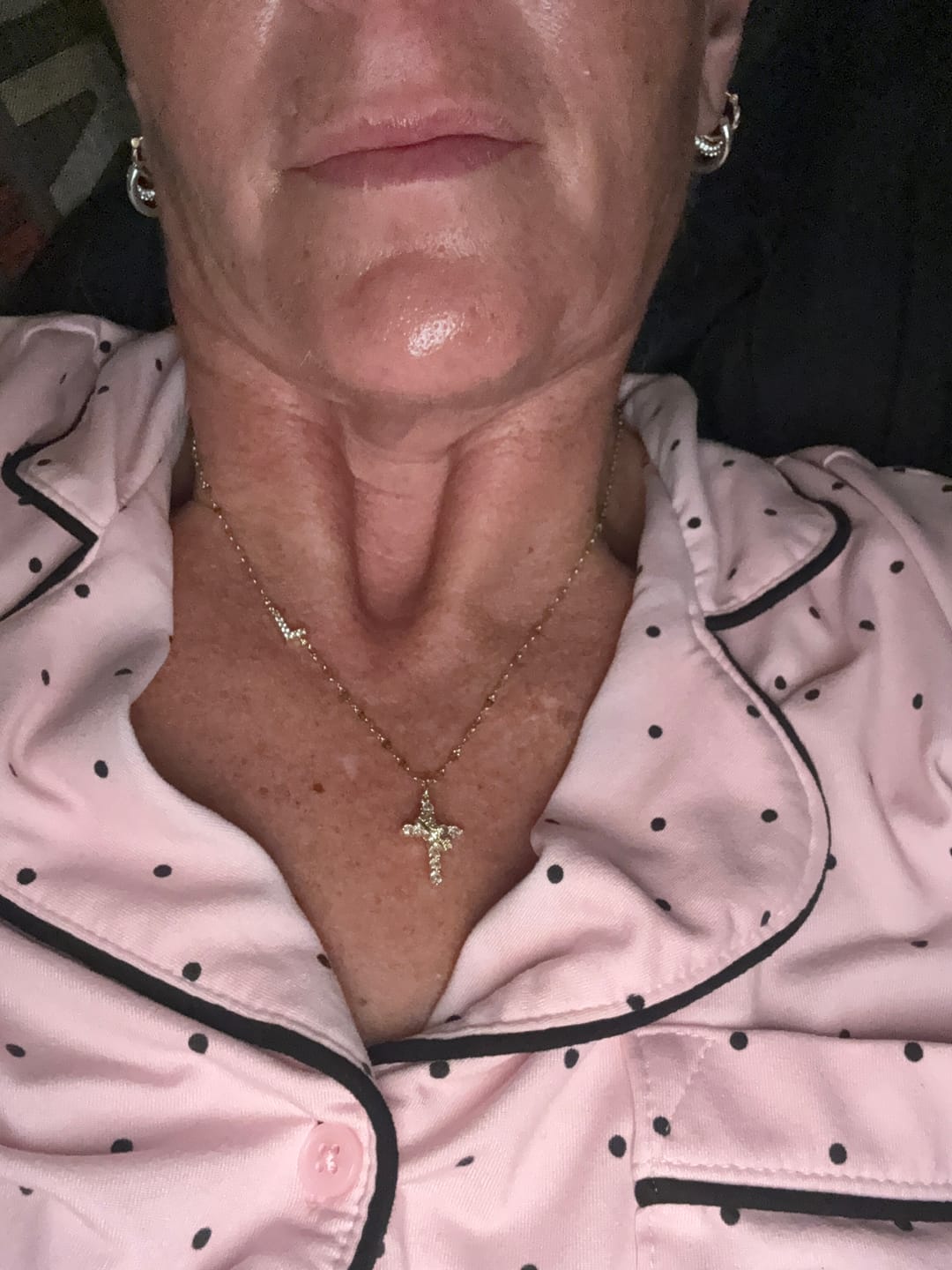 Customer photo review of FREE Today: Golden & Silver-Tone Personalized A-Z Initial Crown Cross Necklace: Custom Sacred Faith Monogram Pendant Jewelry