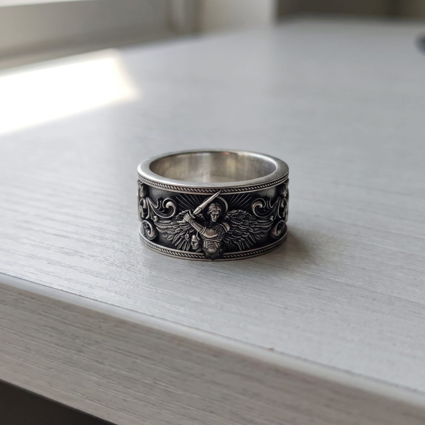 Customer photo review of Saint Michael Sword Ring