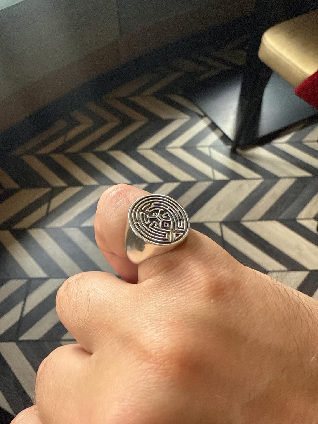 Customer photo review of Labyrinth Signet Ring