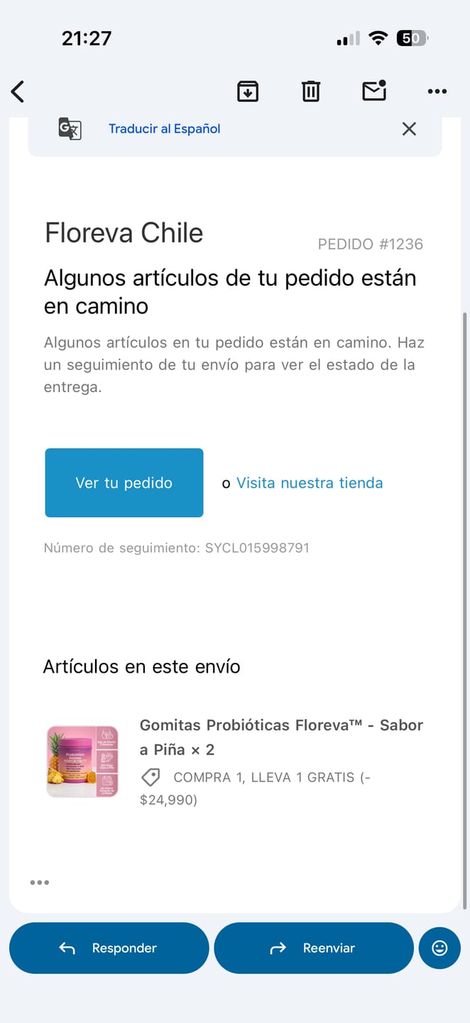 Customer photo review of Gomitas Probióticas Floreva™ - Sabor a Piña