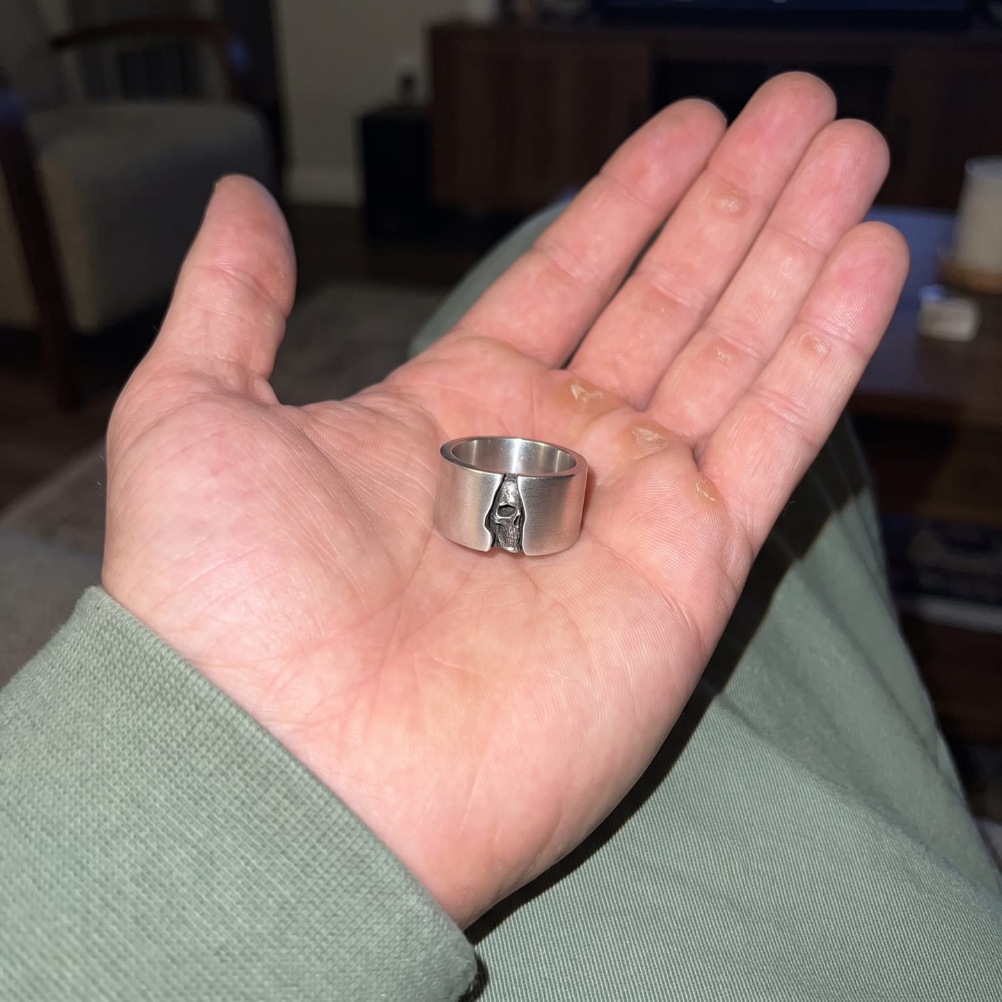 Customer photo review of Concealed Skull Ring