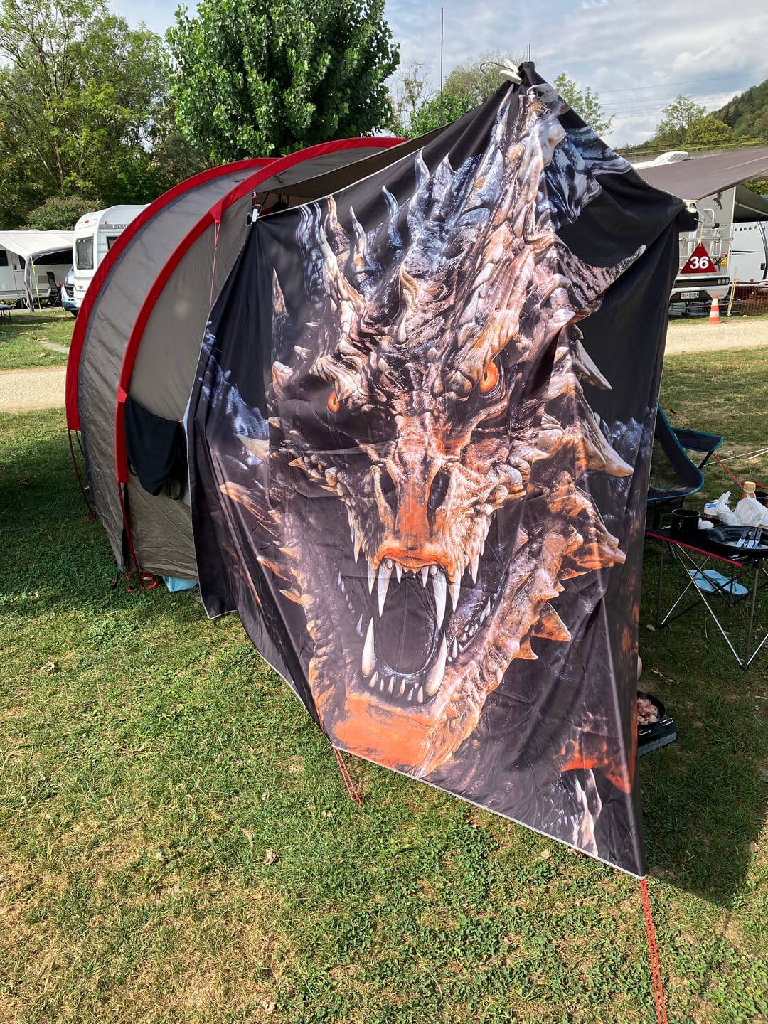 Customer photo review of MotoTent Red Pole