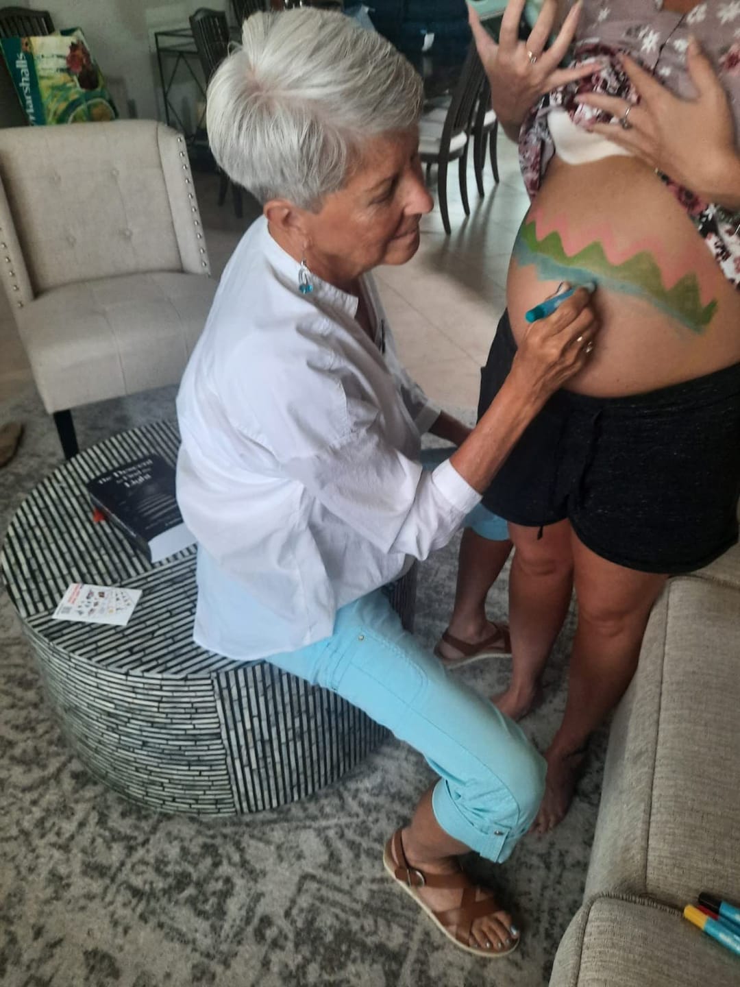 Customer photo review of Blue Squid Twist-Up Face & Body Paint Crayons