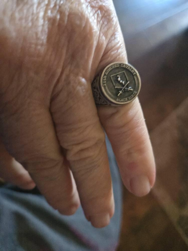 Customer photo review of Armored Cavalry Black Horse Ring