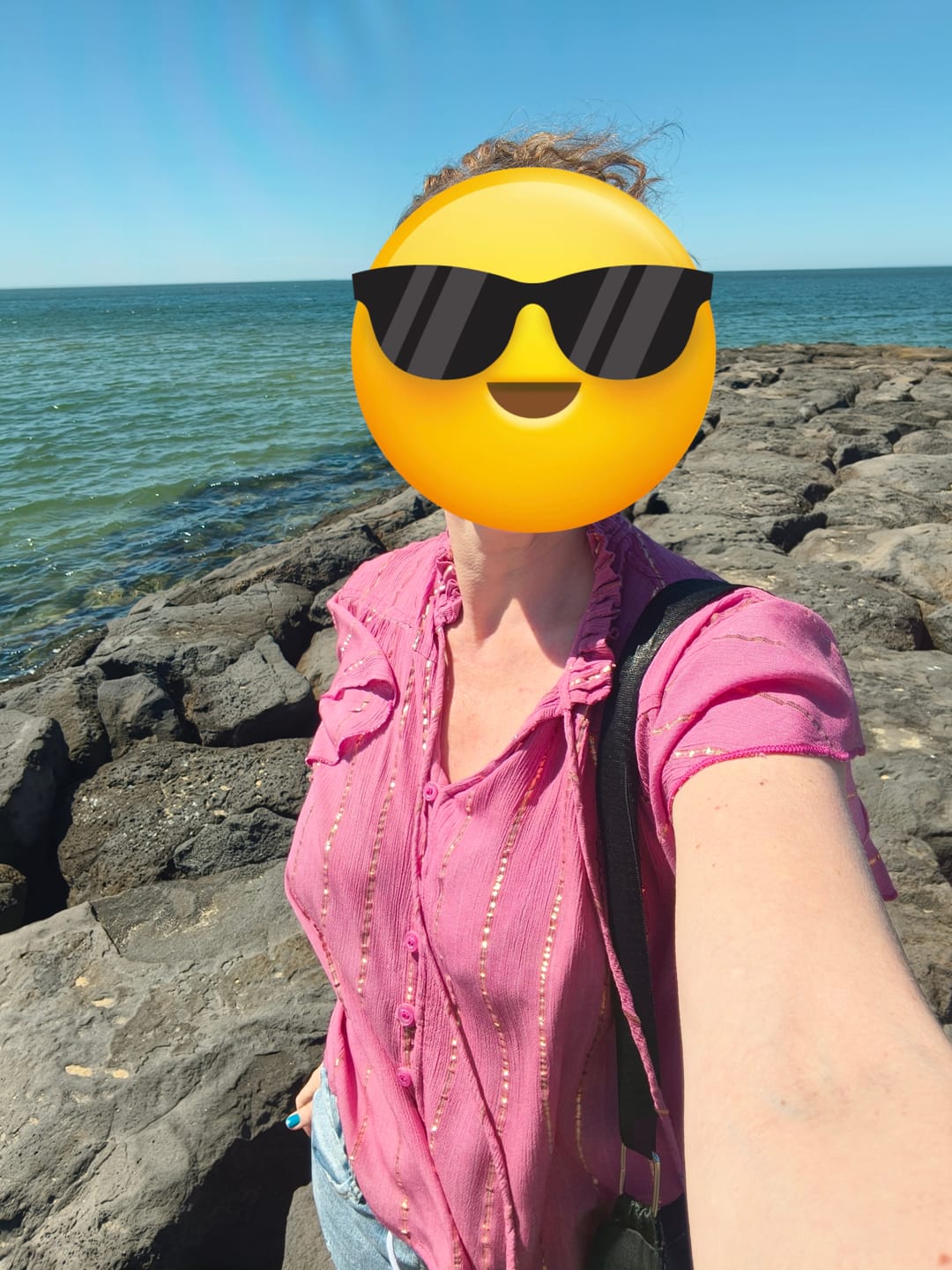 Customer photo review of Daphne Blouse - Musk Pink