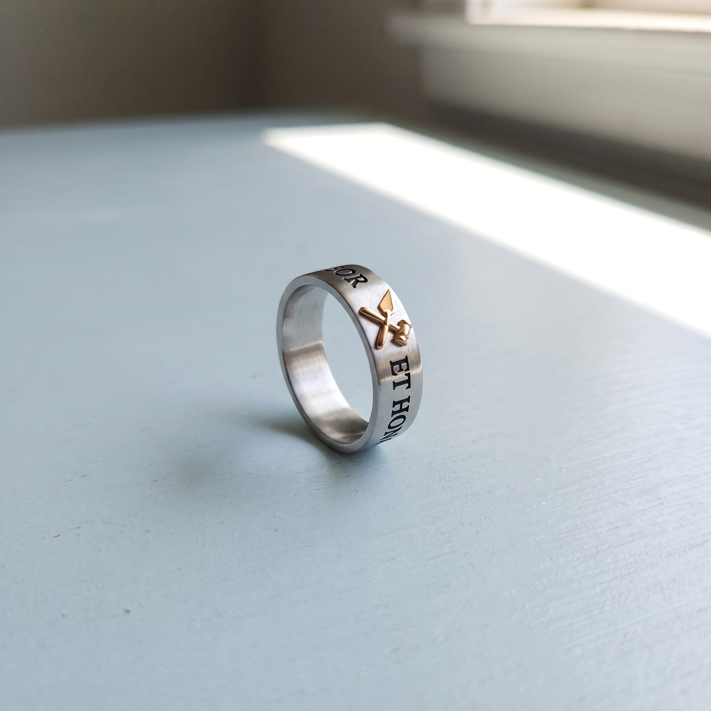 Customer photo review of Labor Et Honor Masonic Ring