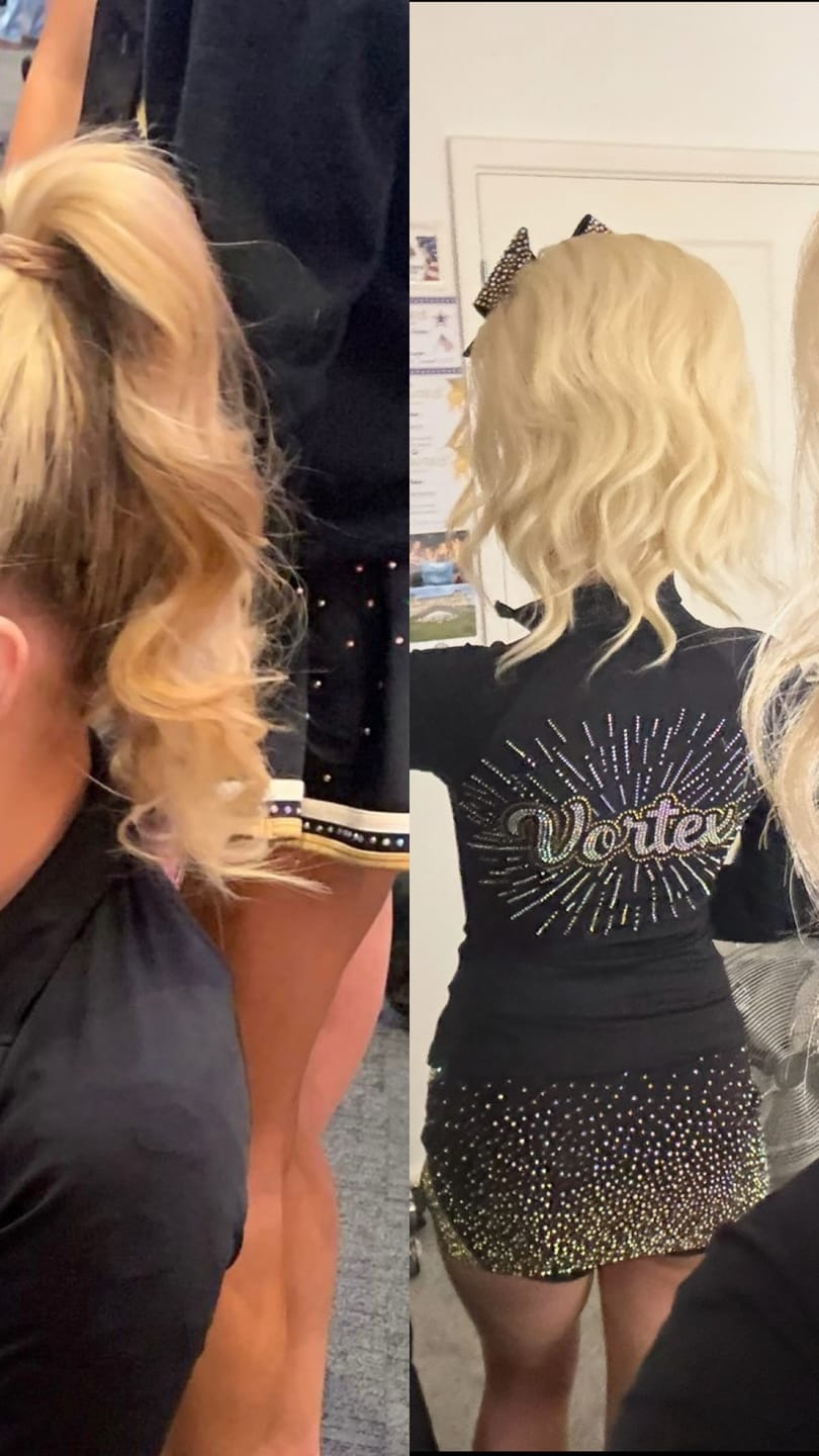 Customer photo review of Stranded Medium Wand Wave Clip-in Ponytail - Colour#16/613 Sweetheart