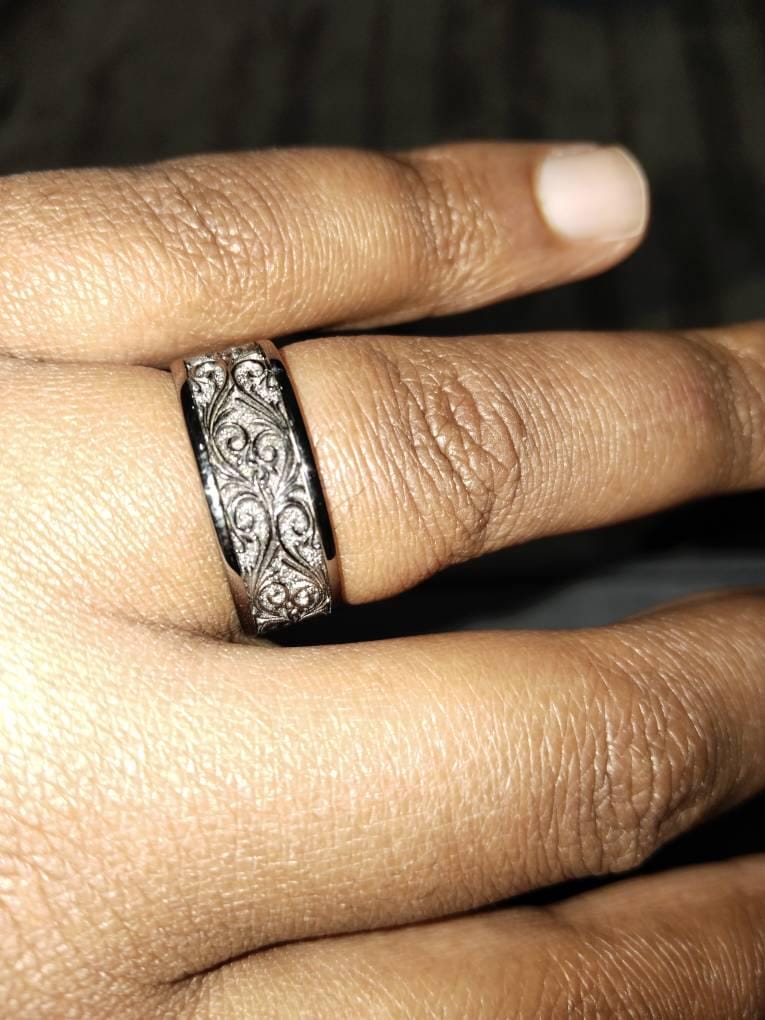 Customer photo review of Acanthus Scroll Ring