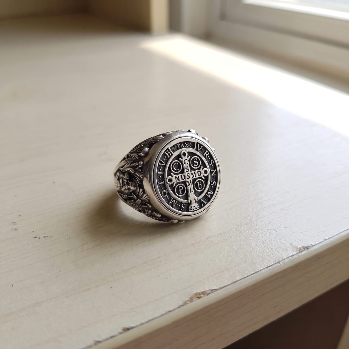Customer photo review of Saint Benedict Signet Ring