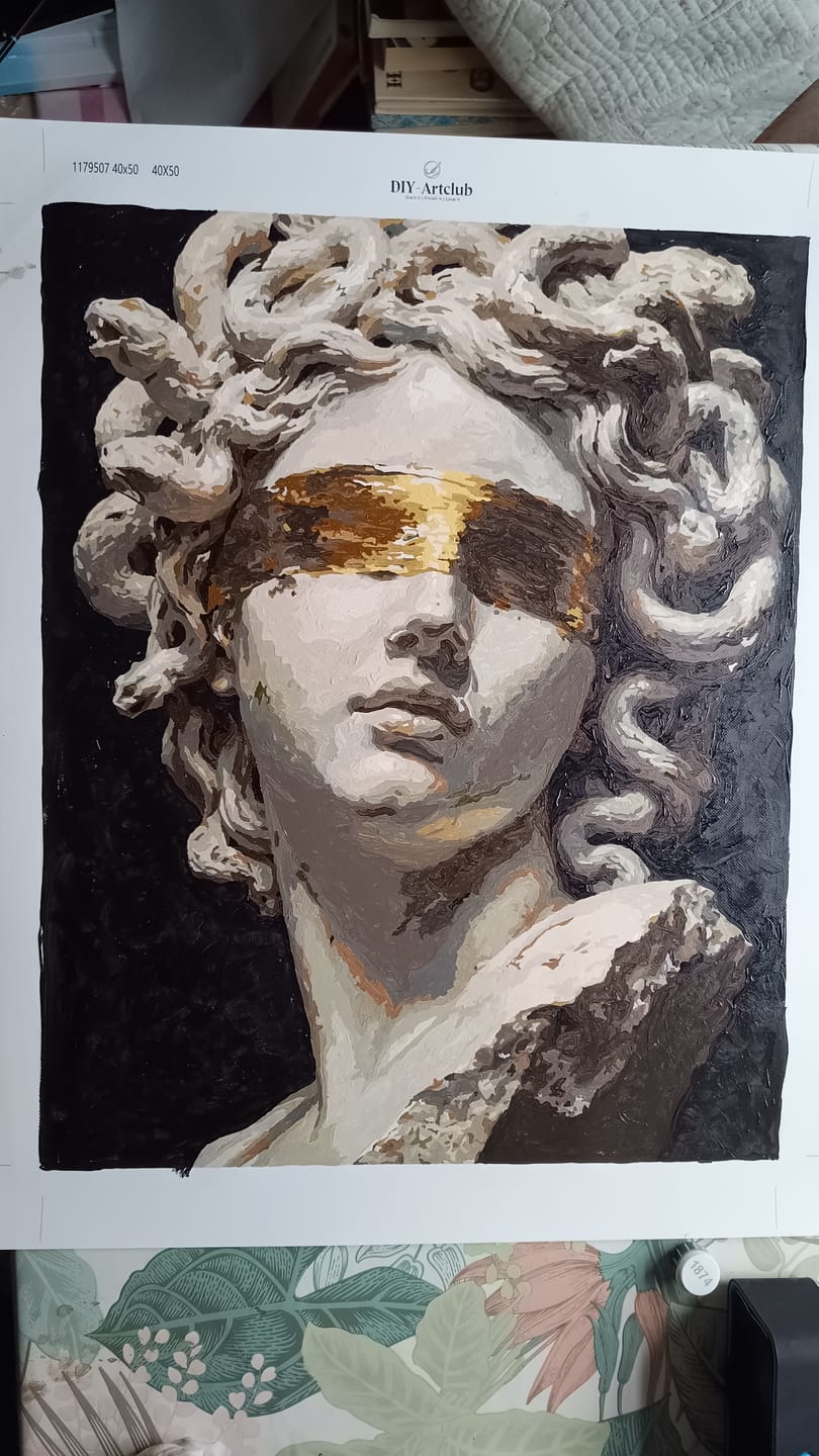 Customer photo review of Blindfolded Medusa | Paint by Number