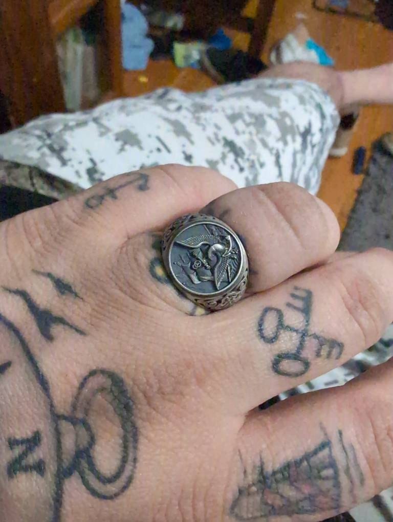 Customer photo review of Navy Signet Ring