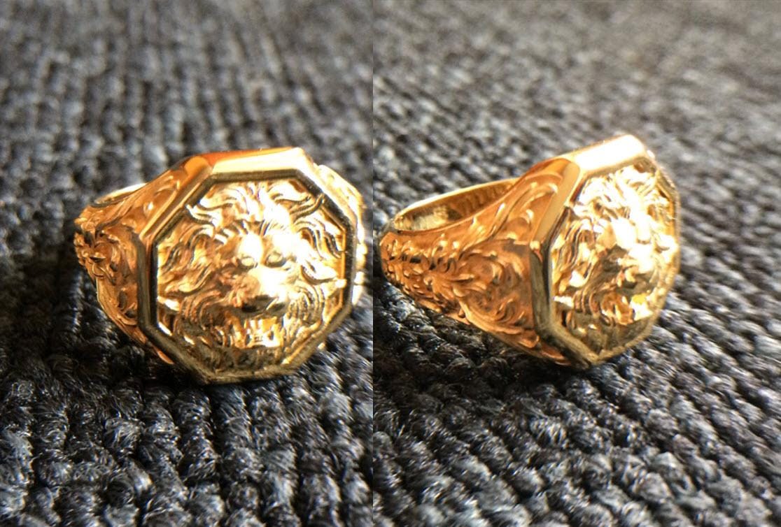 Customer photo review of Baroque Lion Signet Ring