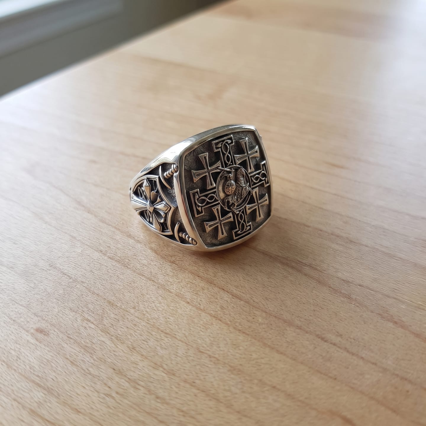 Customer photo review of Jerusalem Cross Ring