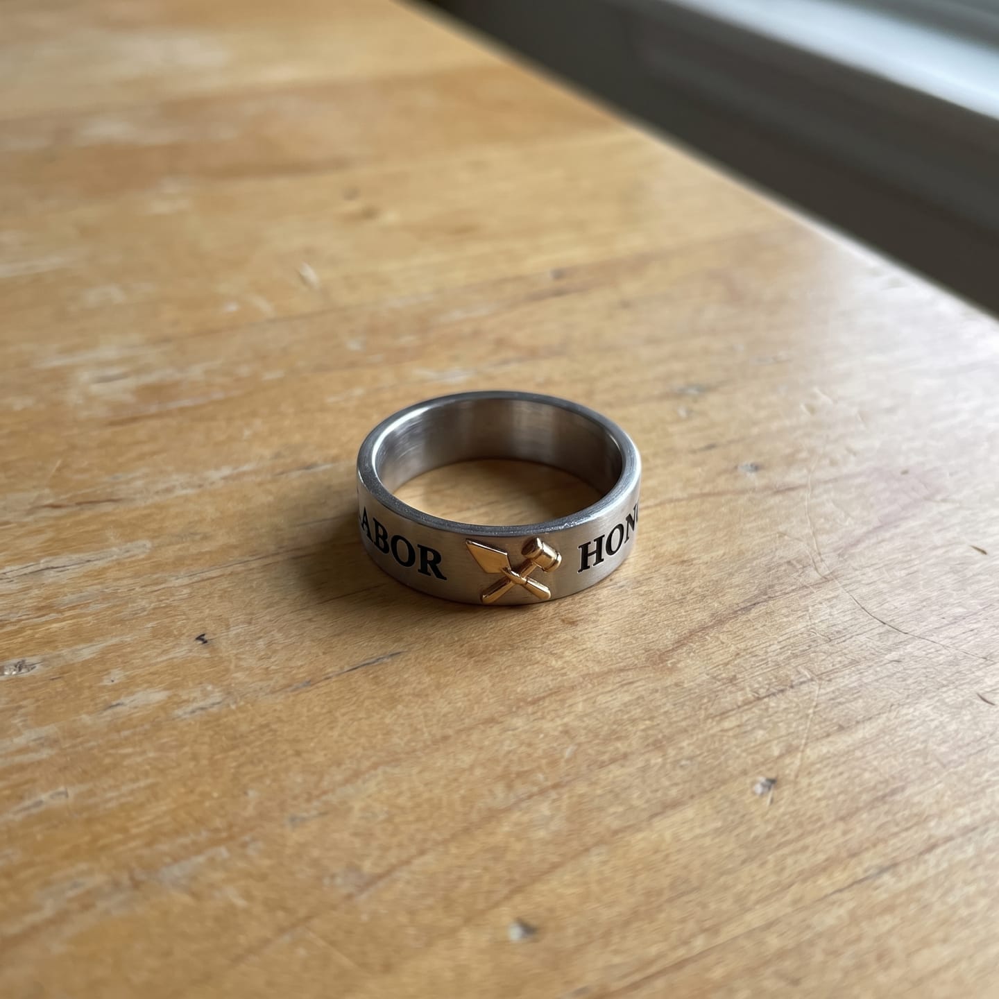 Customer photo review of Labor Et Honor Masonic Ring