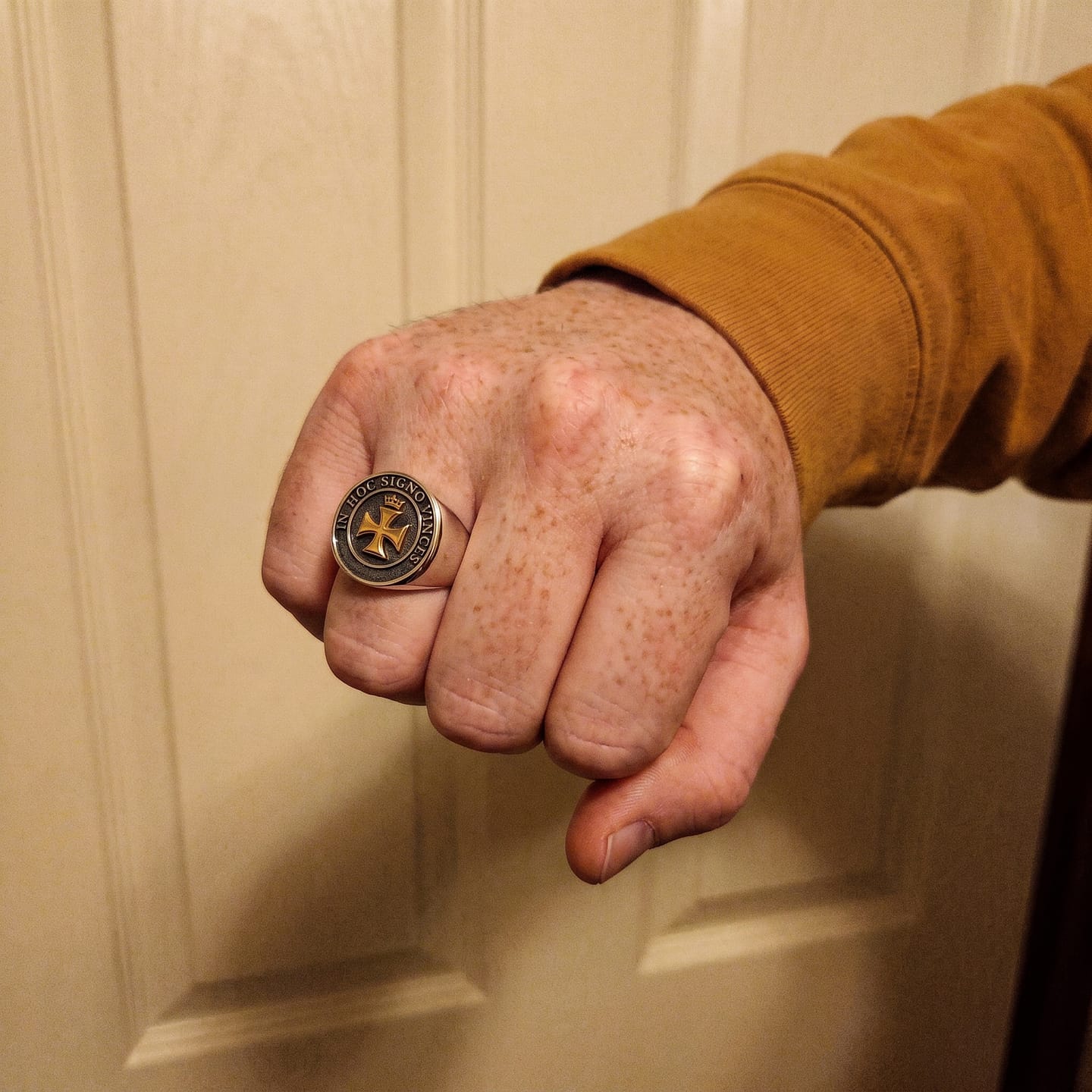 Customer photo review of Templar Cross and Crown Ring