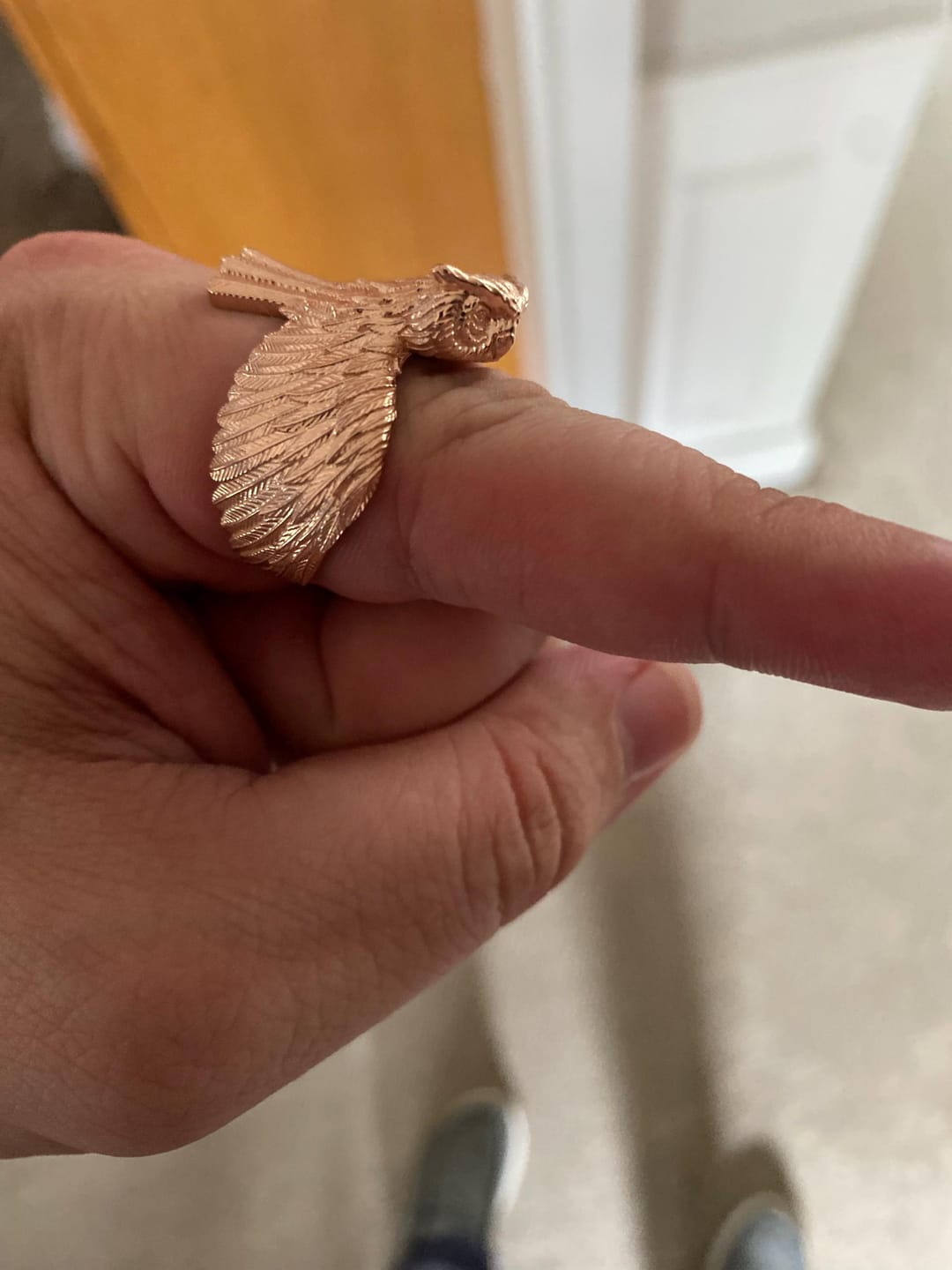 Customer photo review of Wrap Owl Ring