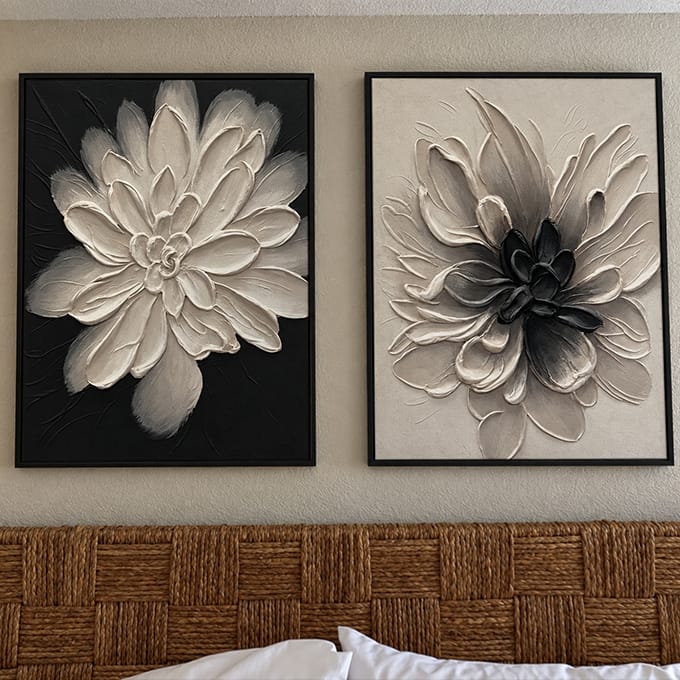 Customer photo review of Minimalist Flower And Tree Textured Canvas Art Set of 2 #MF070