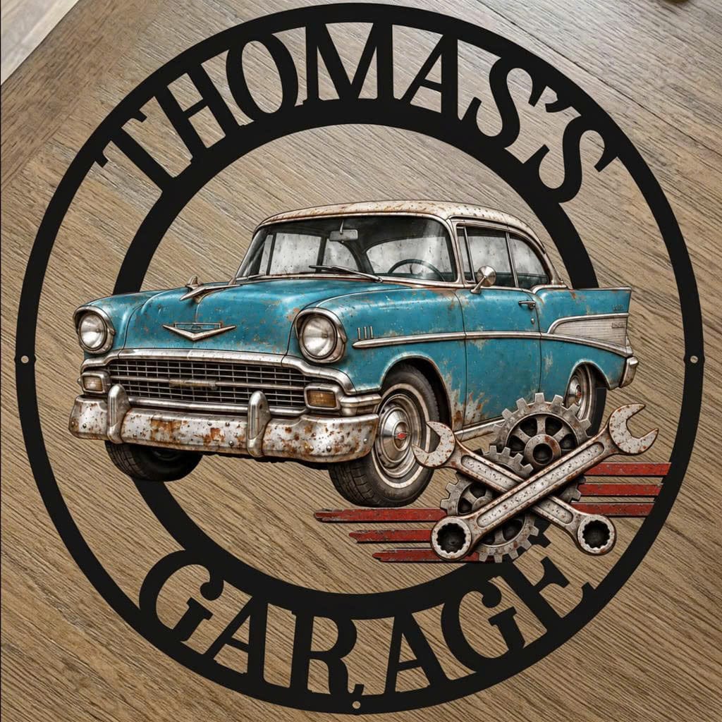Customer photo review of This Is His Garage - Personalized Custom Shaped Metal Sign