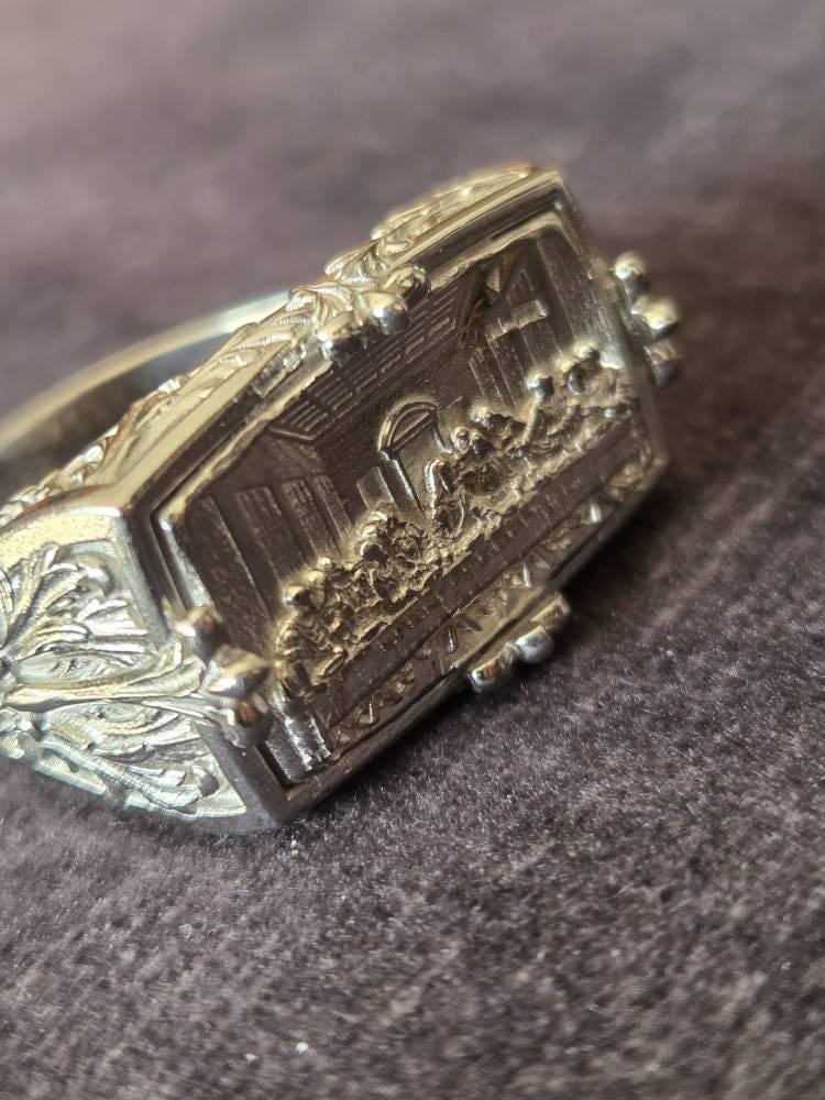 Customer photo review of Last Supper Scene Signet Ring