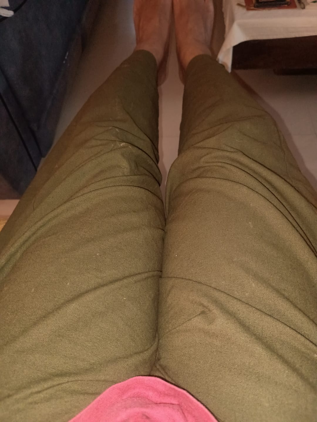 Customer photo review of Men Olive Green Cotton Pant