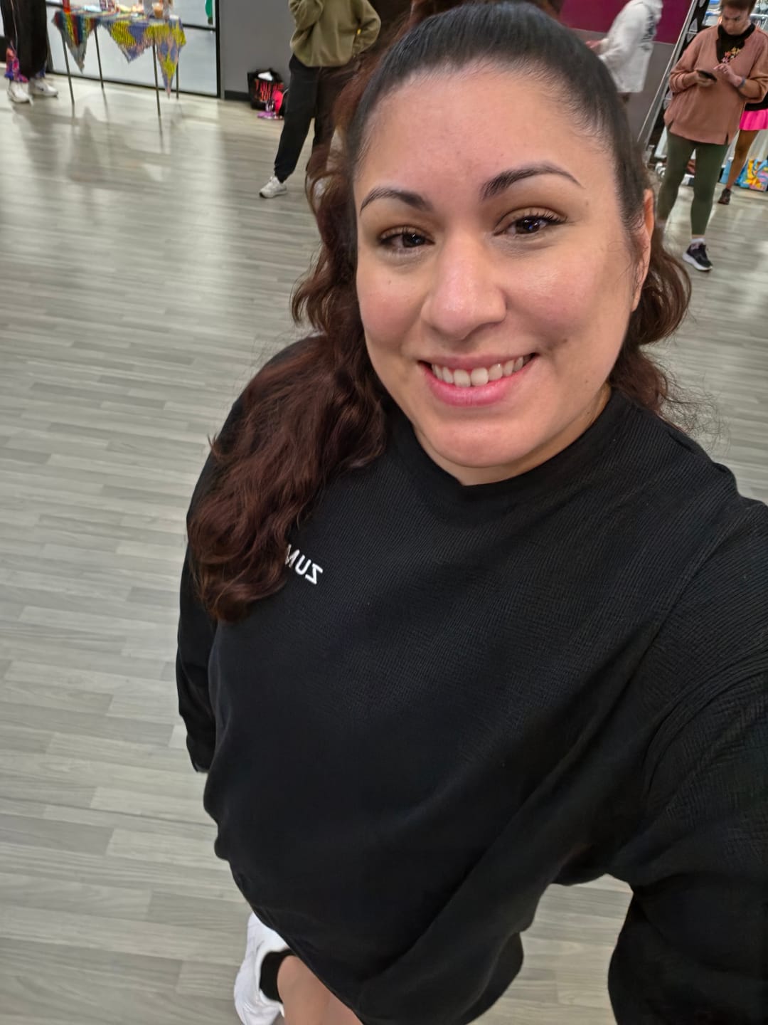 Customer photo review of Zumba Basic Oversized Waffle Sweatshirt