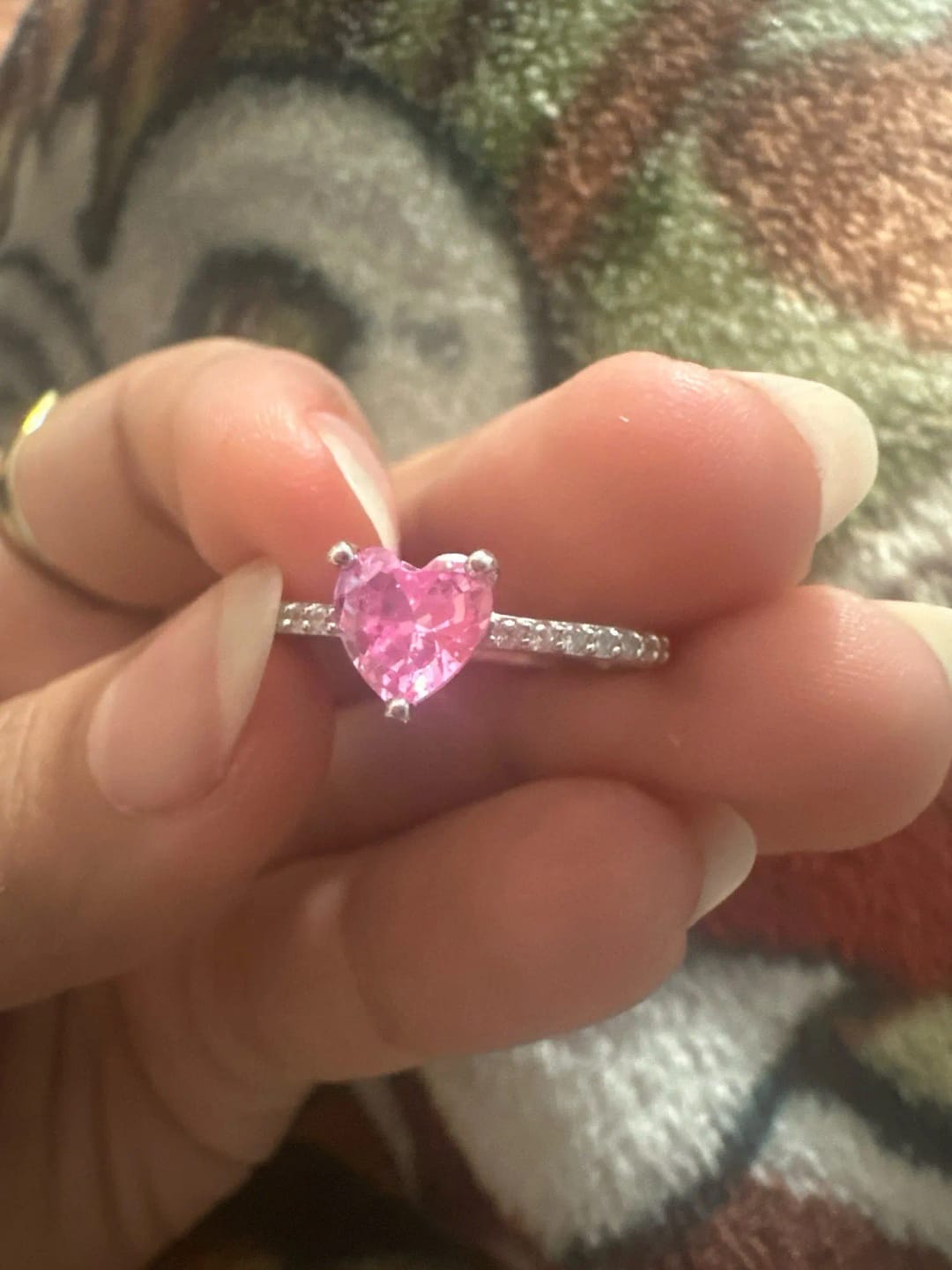 Customer photo review of Rosy Charm Heart Ring