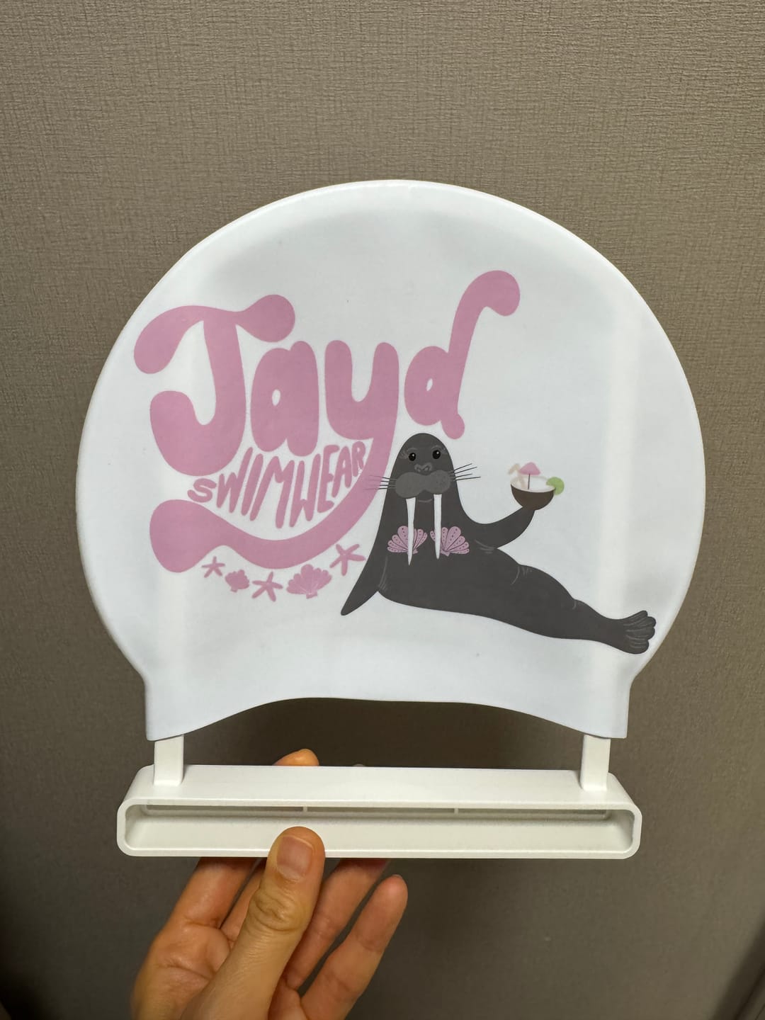 Customer photo review of JAYD Swim Cap - Shell Yeah