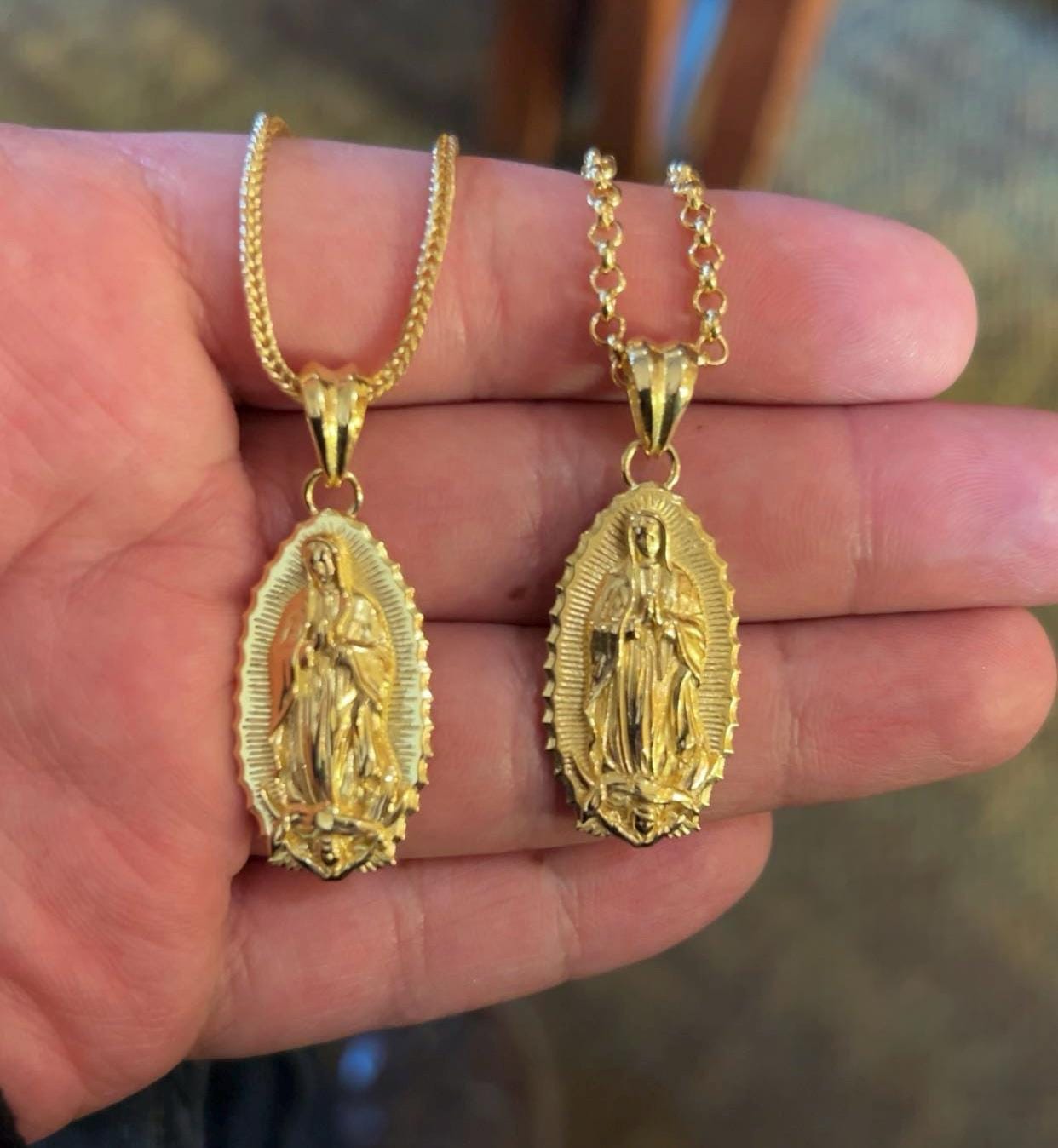 Customer photo review of Our Lady of Guadalupe Pendant