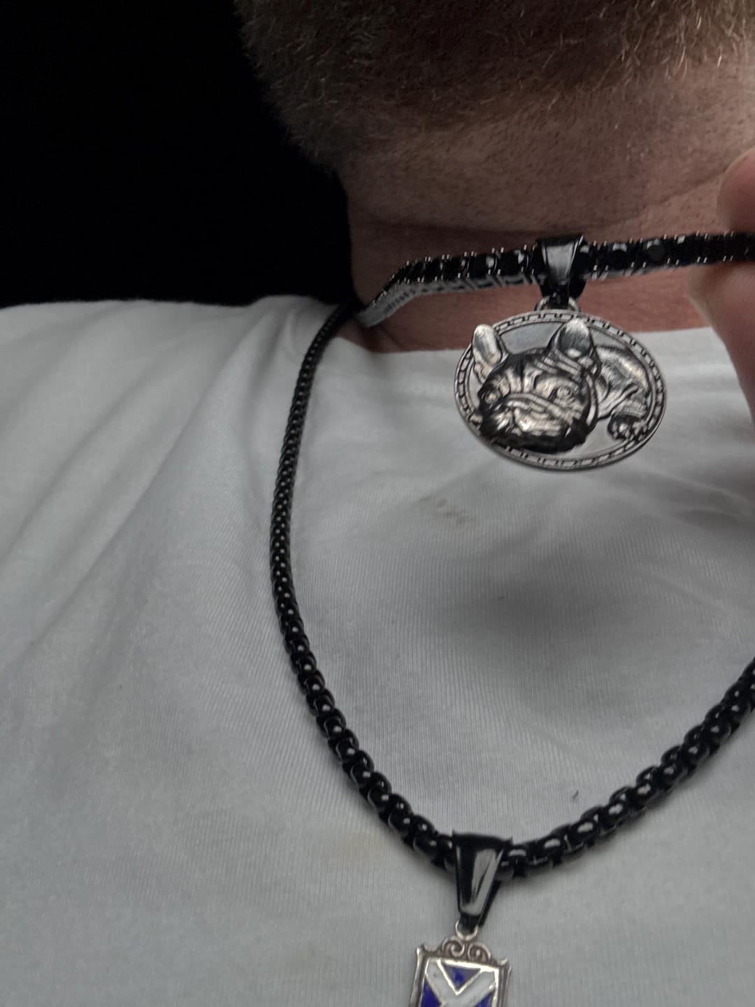 Customer photo review of Mayan Cartouche Pendant