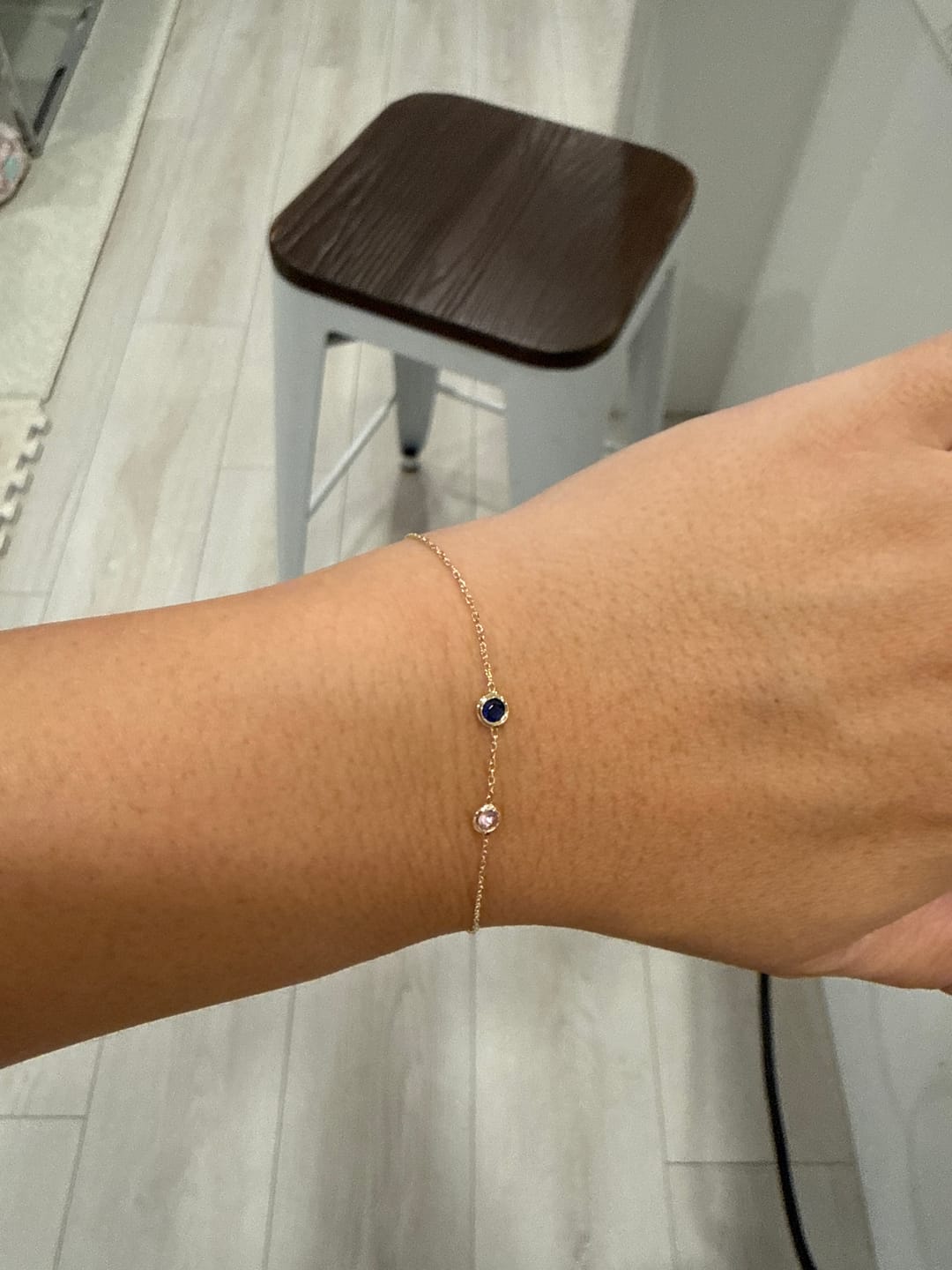 Customer photo review of 14K Gold Birthstone Bracelet