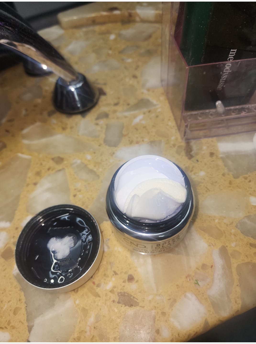 Customer photo review of CND Brisa Sculpting Gel - Clear Glass (1.5oz)