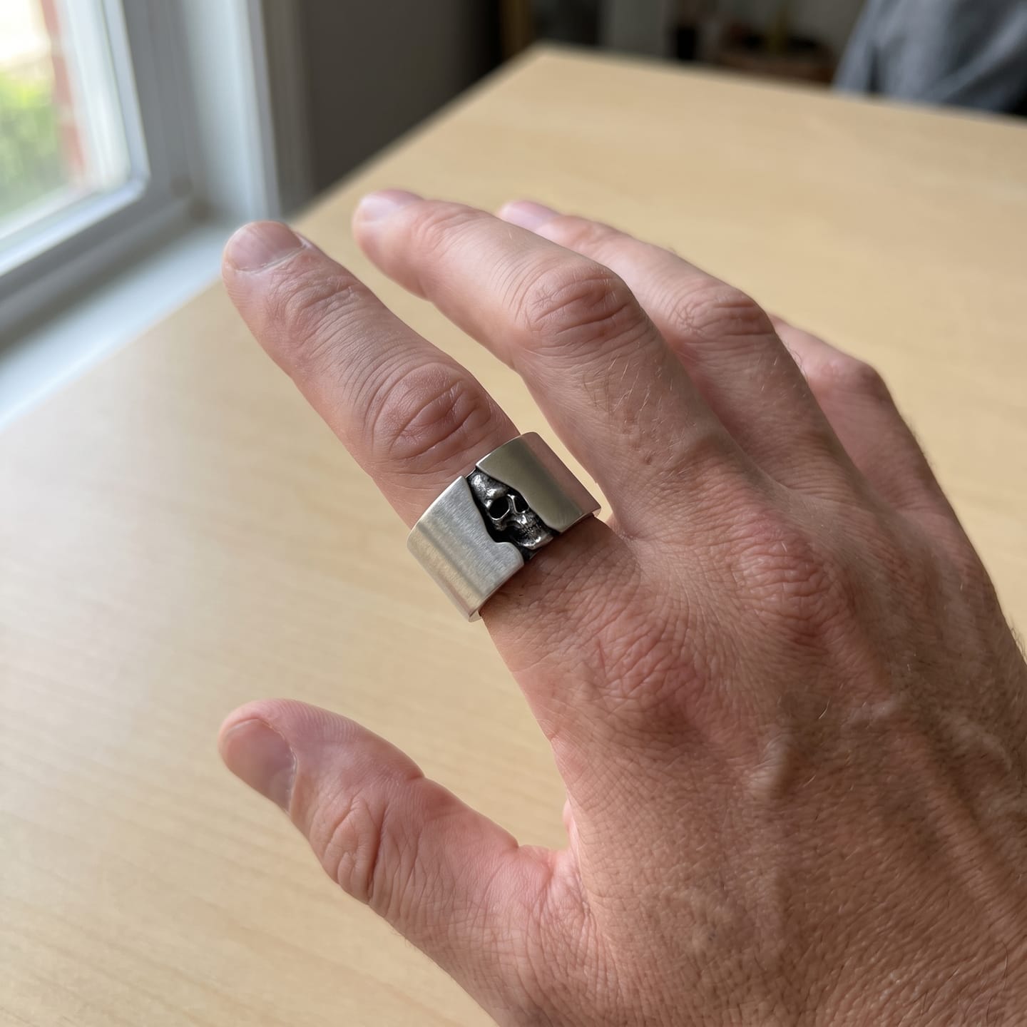 Customer photo review of Concealed Skull Ring