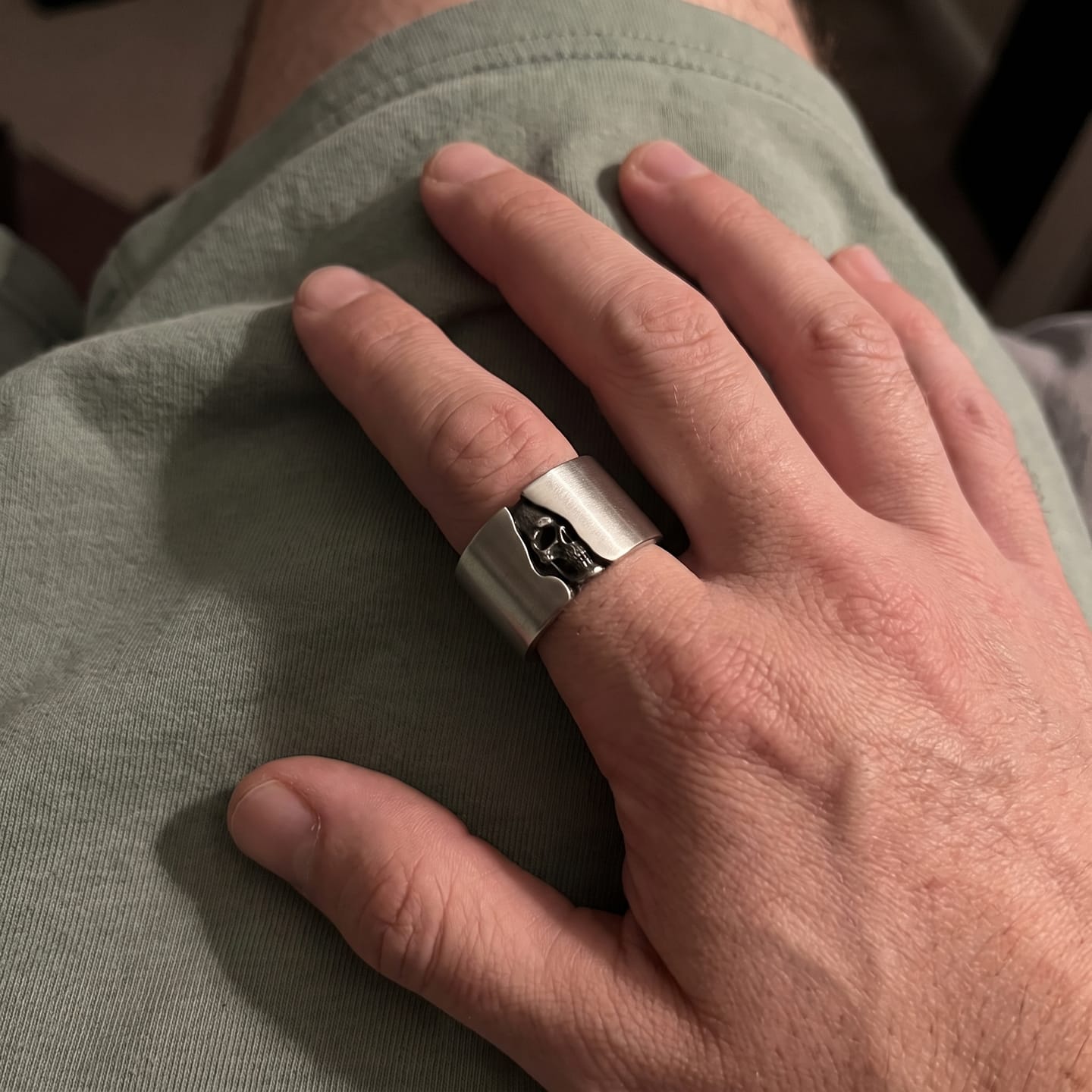 Customer photo review of Concealed Skull Ring