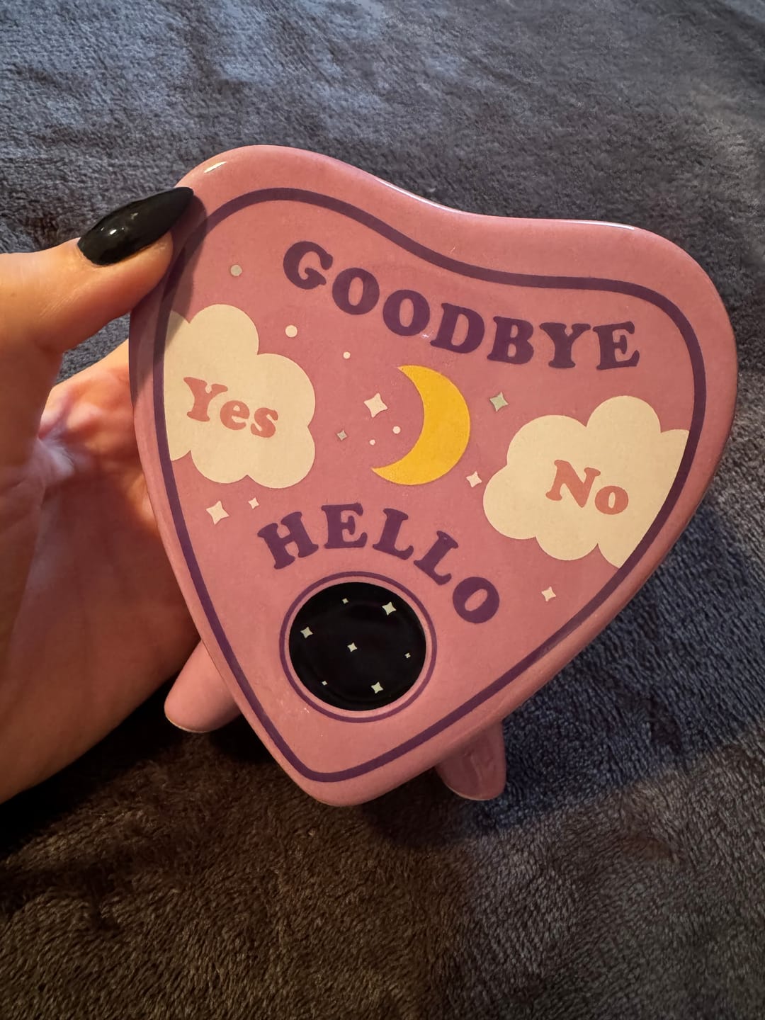Customer photo review of Pastell Planchette-Vase mit Talking-Board-Design