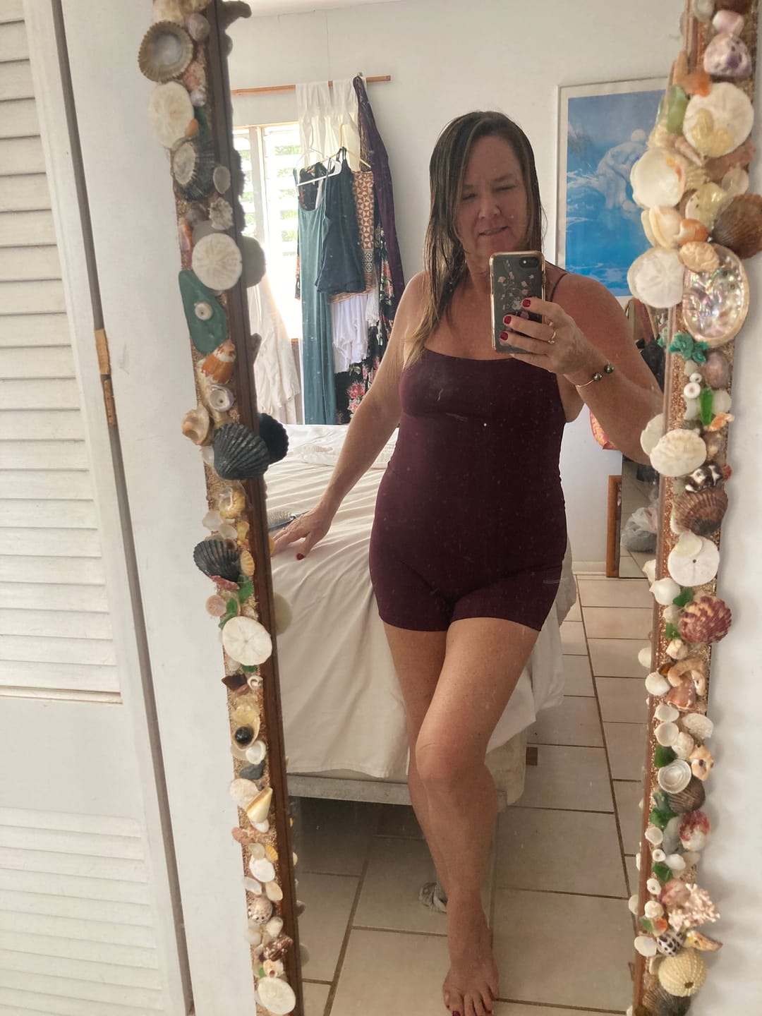 Customer photo review of Brynn Active Romper - Plum