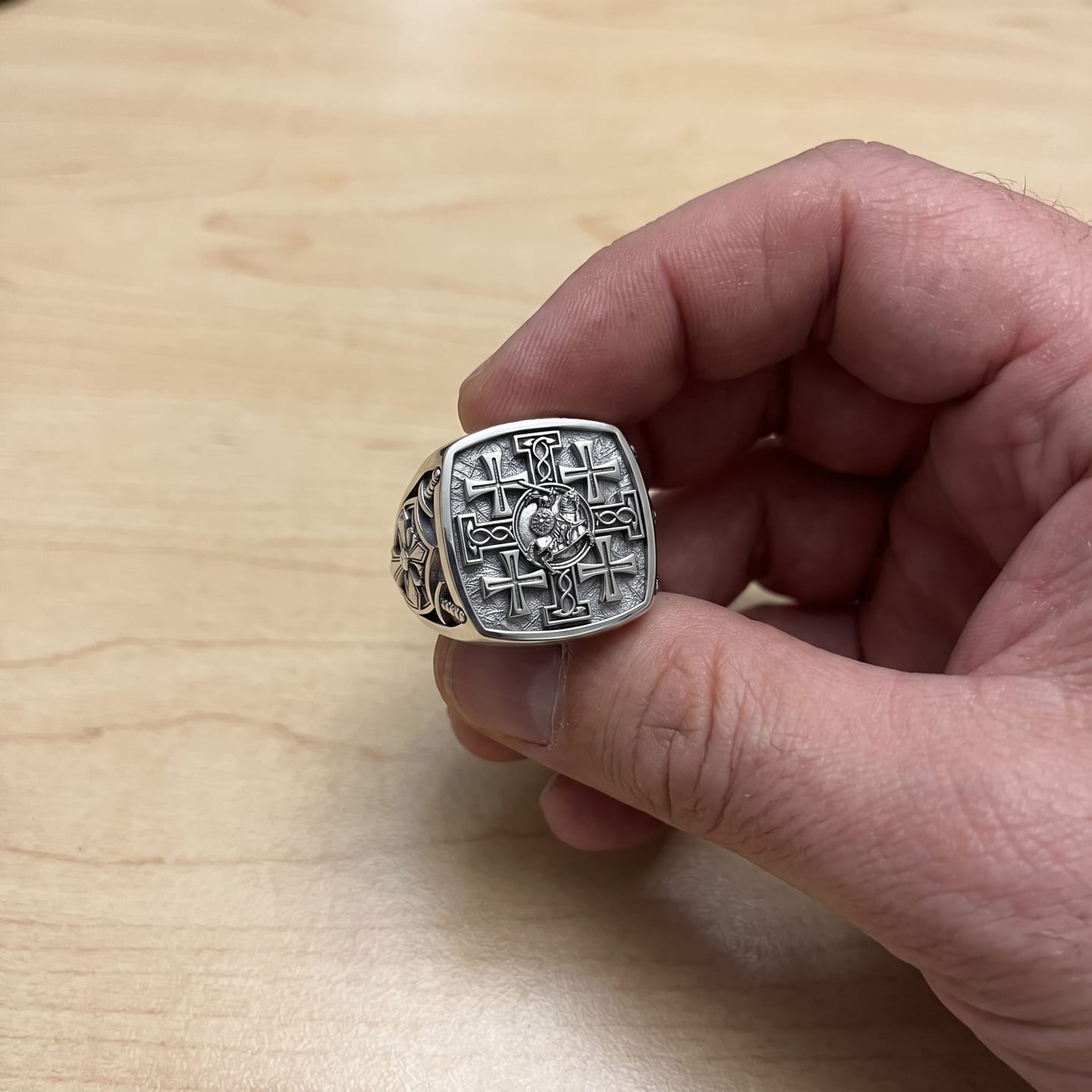 Customer photo review of Jerusalem Cross Ring