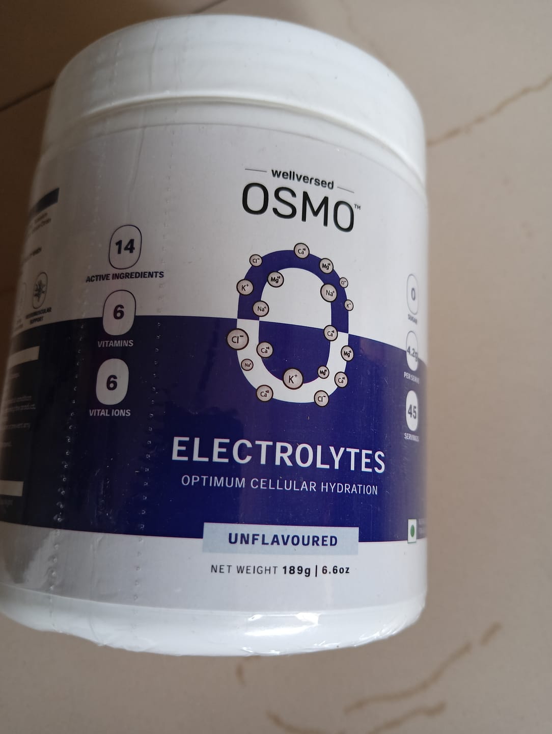 Customer photo review of OSMO - Electrolyte Hydration Blend (Advanced Salts + Taurine & Vitamins) | Unflavoured (189g, 45 servings)