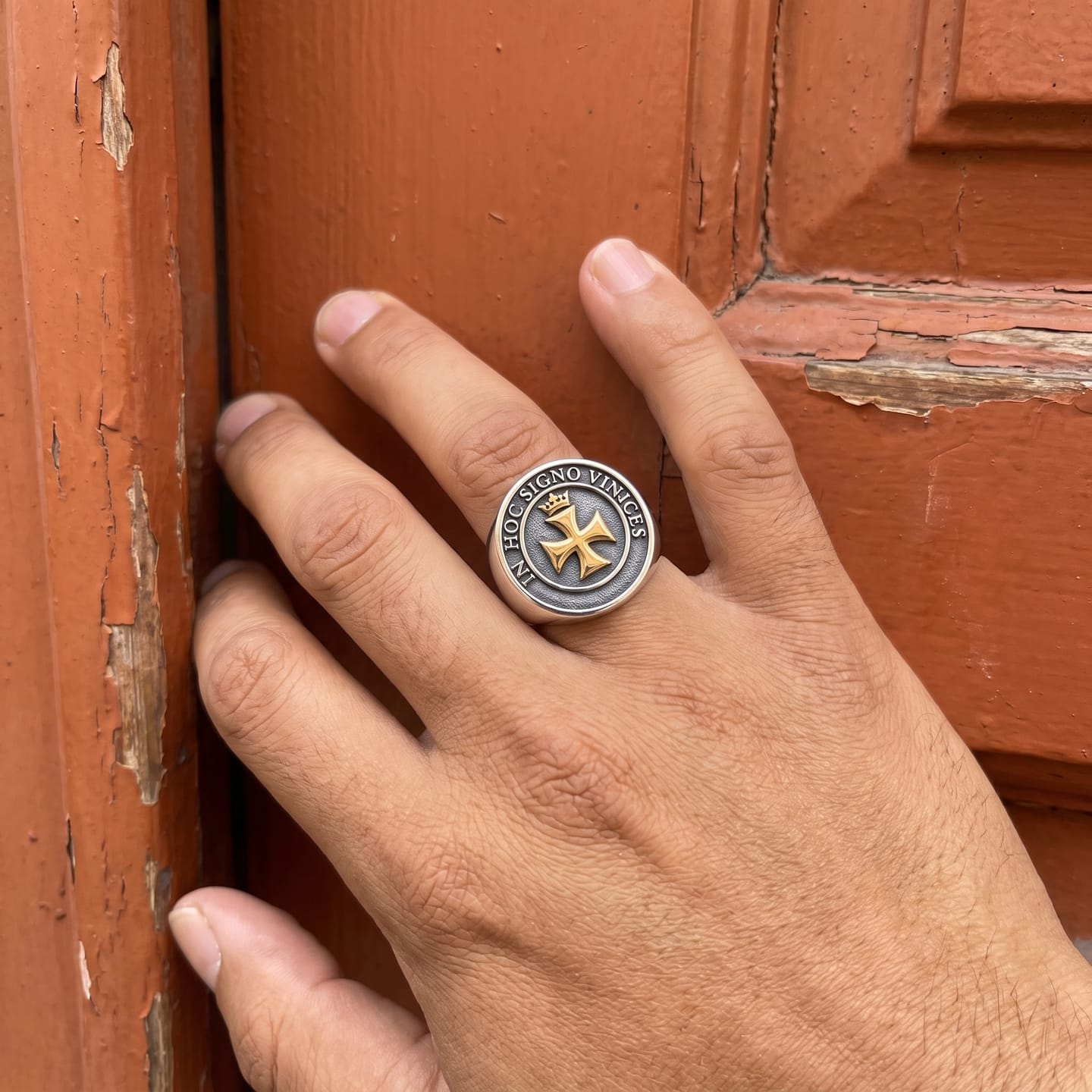 Customer photo review of Templar Cross and Crown Ring