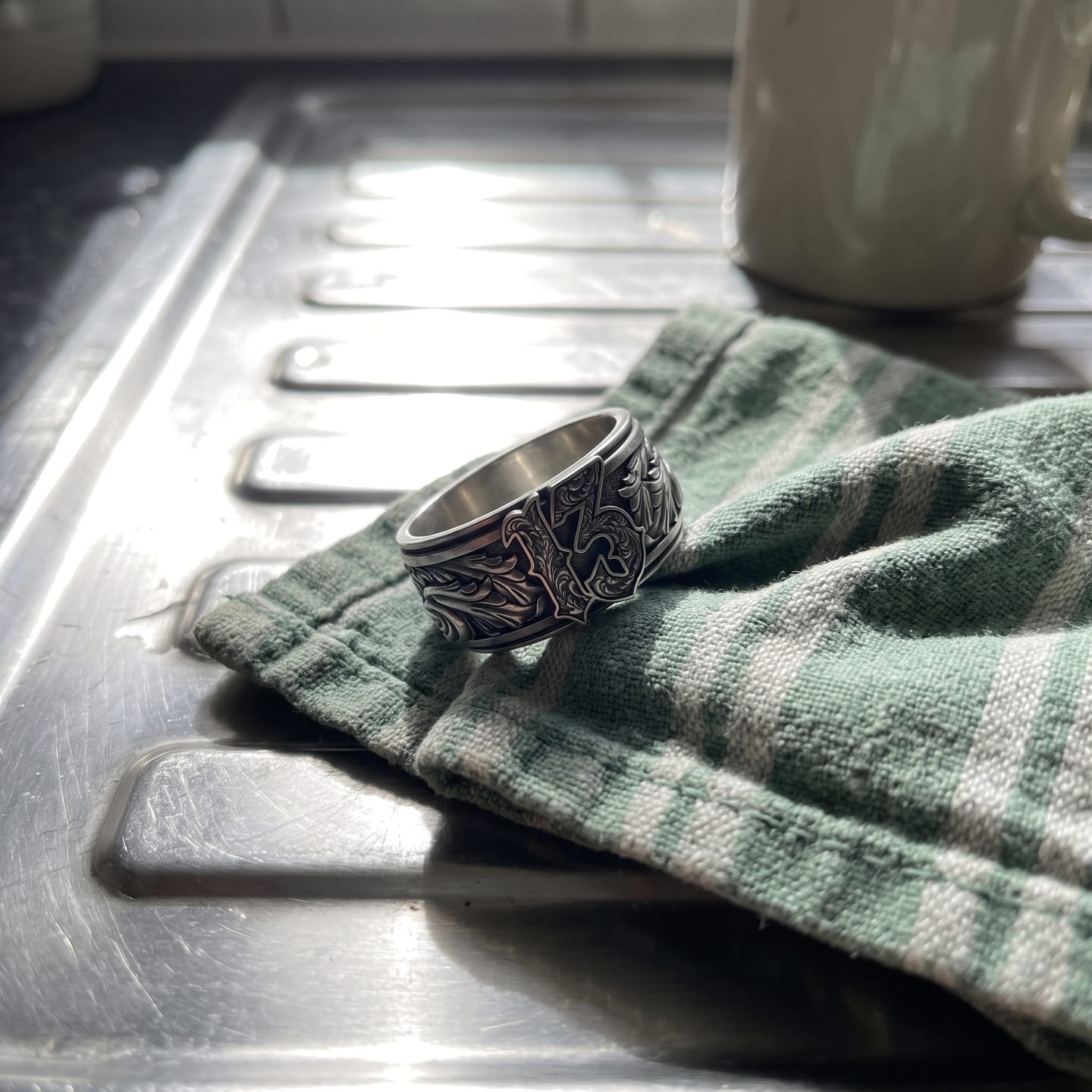 Customer photo review of Lucky 13 Scroll Ring