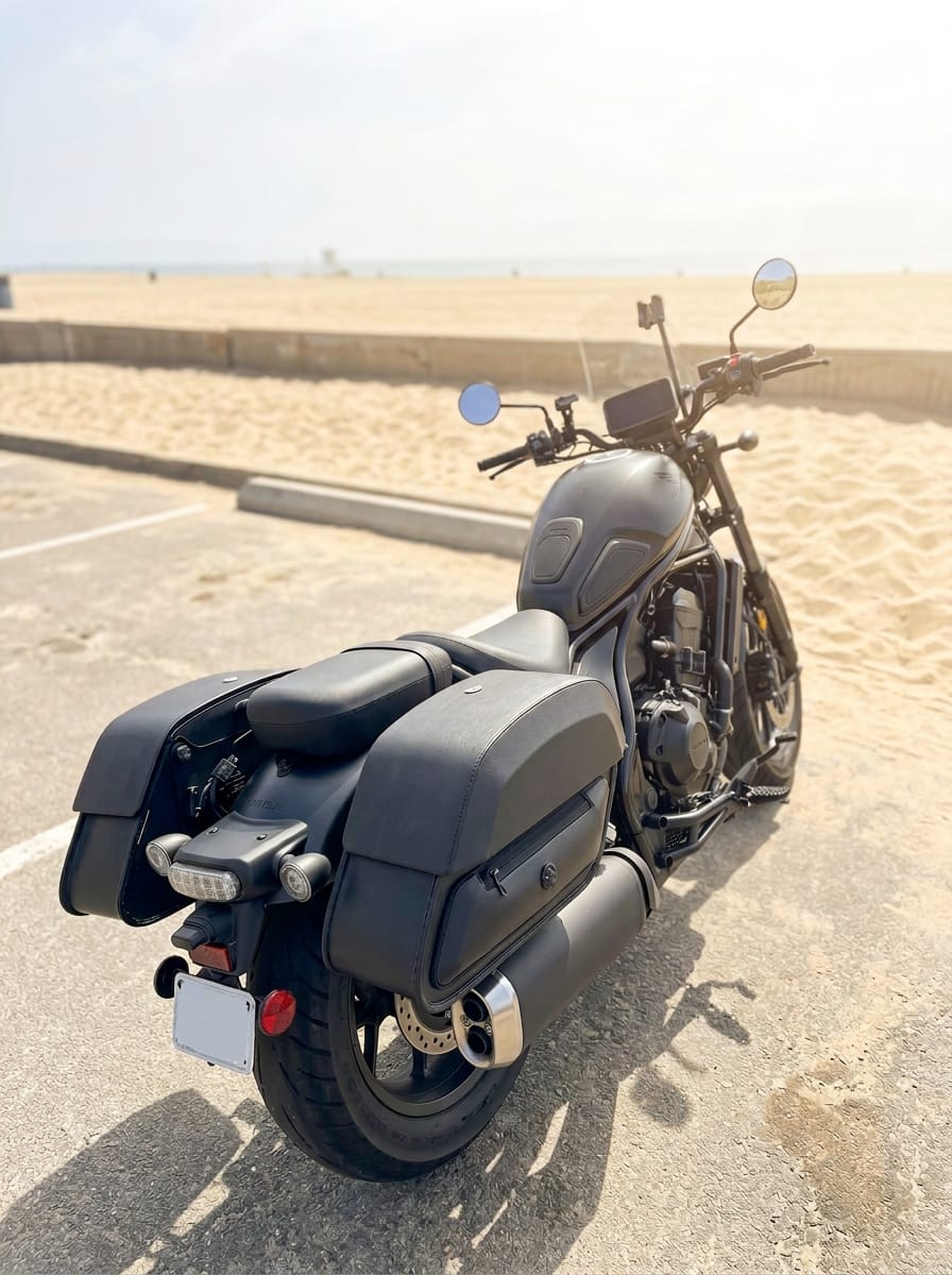 Customer photo review of 28L - Pantheon Medium Quick Mount Honda Rebel 1100 Motorcycle Saddlebags