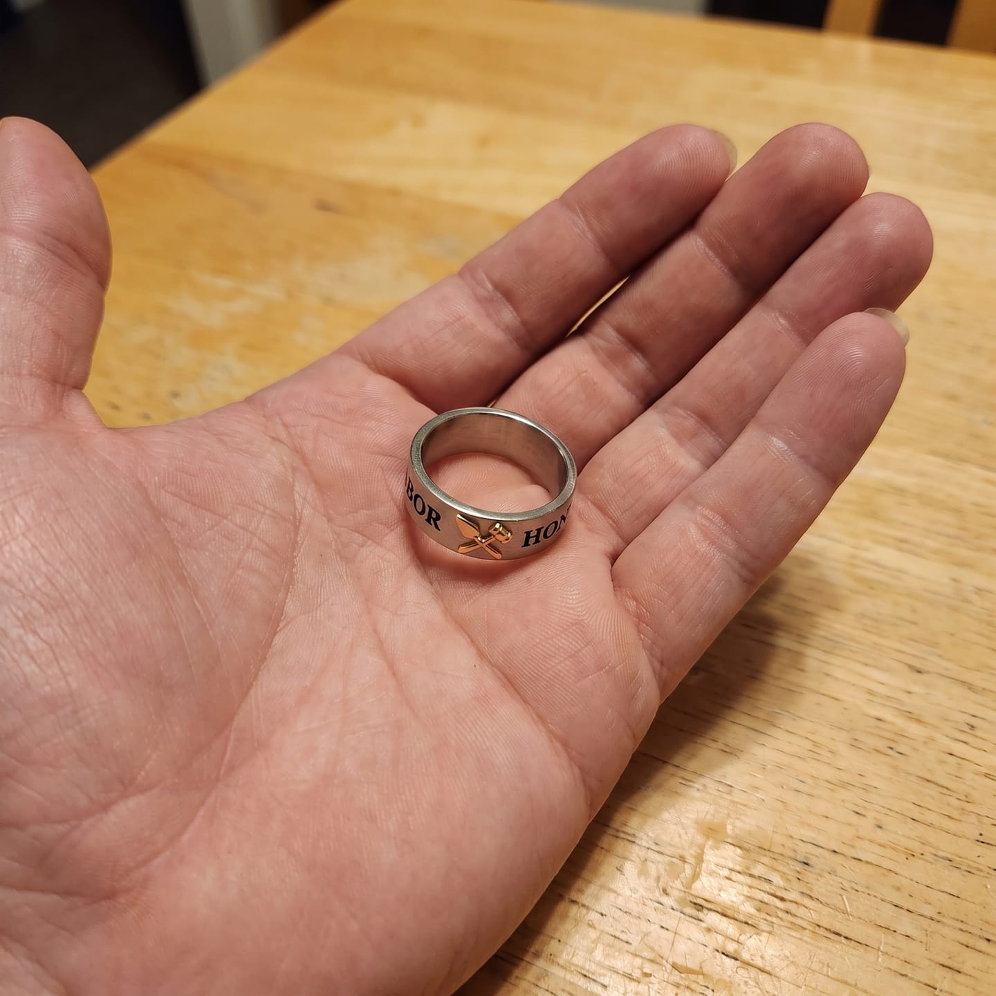 Customer photo review of Labor Et Honor Masonic Ring