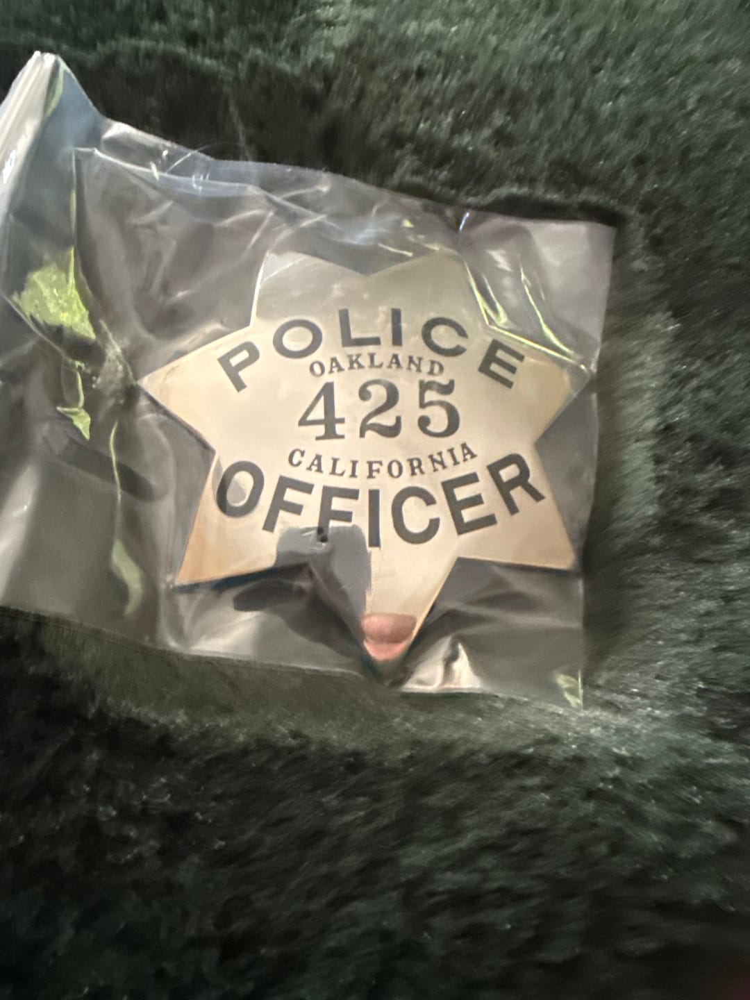 Customer photo review of OPD Oakland Police Officer Star Badge Customizable Number