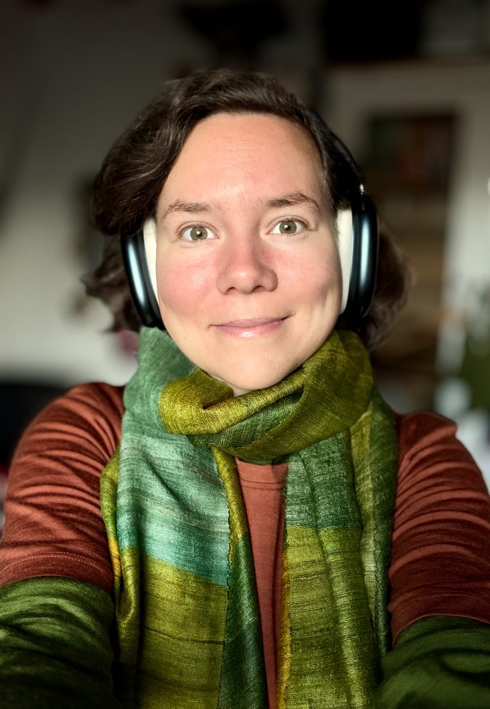 Customer photo review of Julahas x Aeshaane Peace Silk Scarf Madras Check No.5