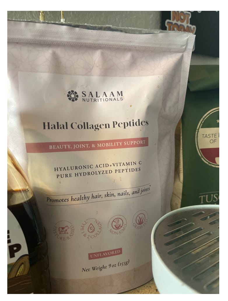 Customer photo review of Pure Halal Collagen Hydrolyzed Peptides Type 1 & 3 Powder - With Vitamin C & Hyaluronic Acid | Salaam Nutritionals