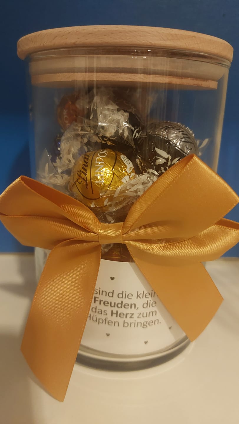 Customer photo review of Geschenk-Glas "Adventskalender, 24 süße Gründe"