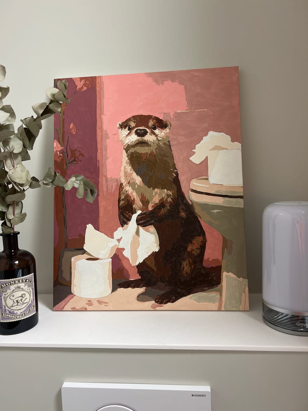 Customer photo review of Malen nach Zahlen - Otter auf der Toilette