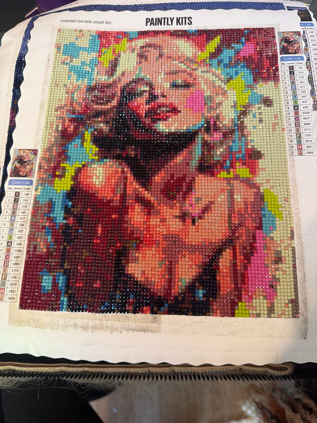 Customer photo review of Marilyn, Neon Splatter (Diamond Painting)