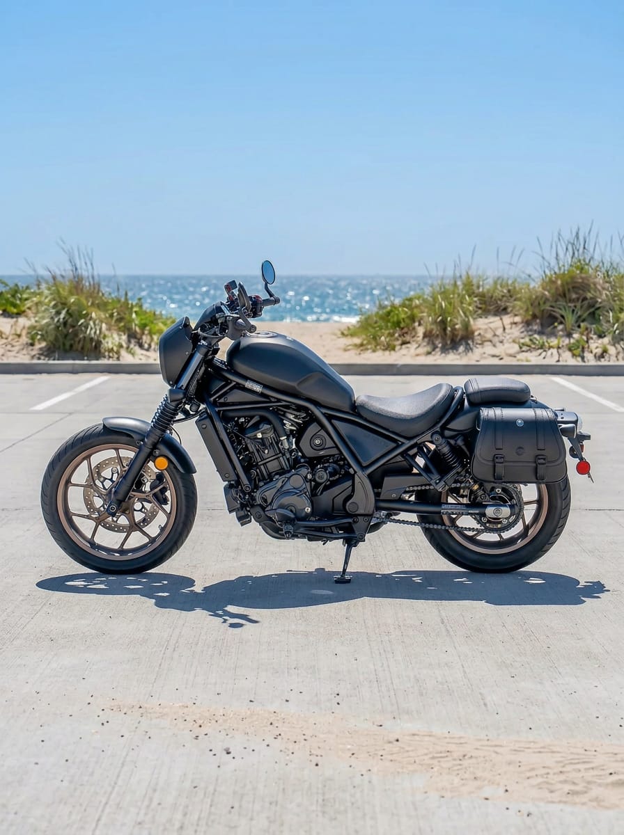 Customer photo review of 25L - SpiritBlade Medium Honda Rebel 1100 CMX1100 Leather Motorcycle Saddlebags